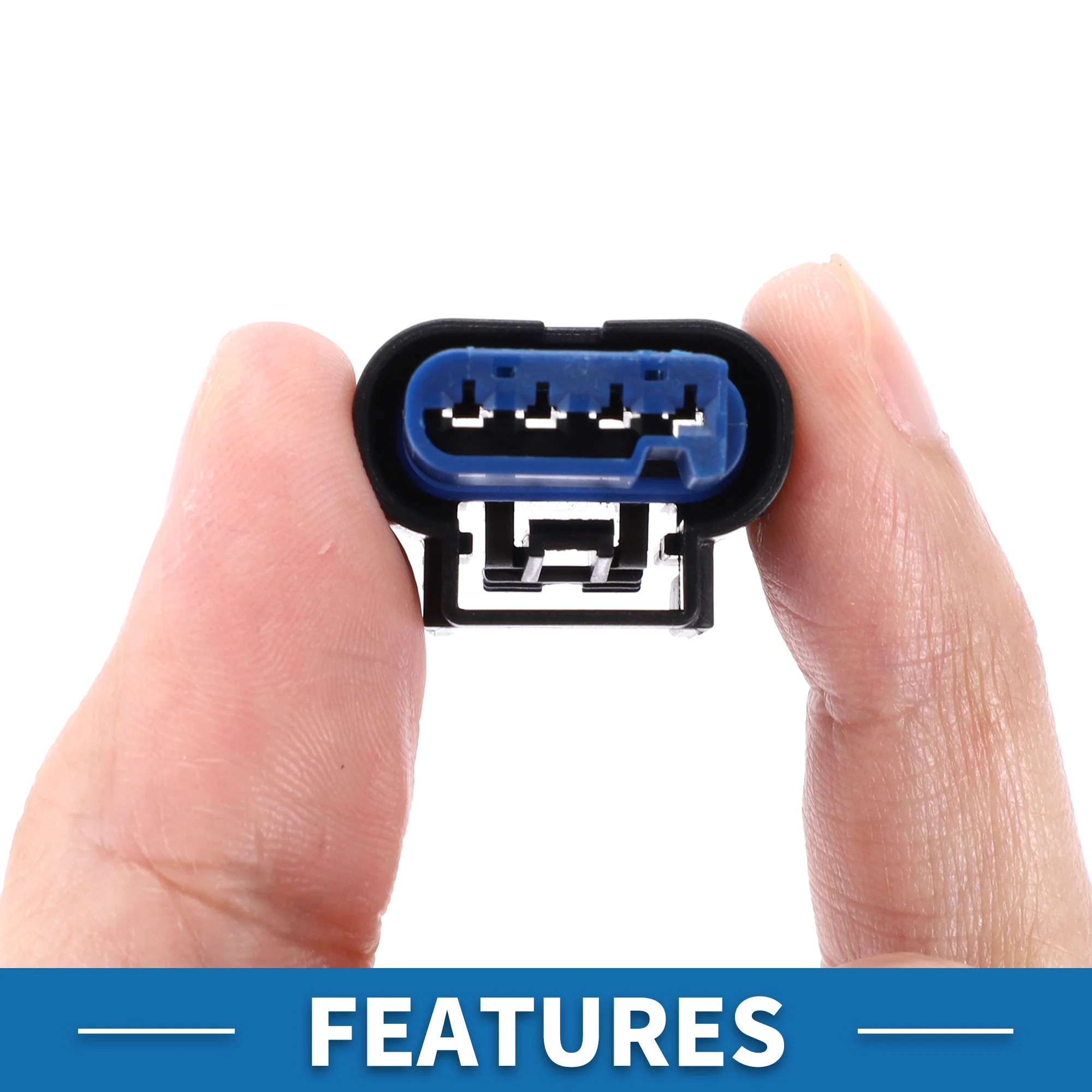 4 Pin Intake Air Temperature Sensor Connector Plug No.CU2Z14S411AYA Female Wire Terminal Connector for Ford Plastic Tin-Plated Copper Black Blue 1 Set - Image 6