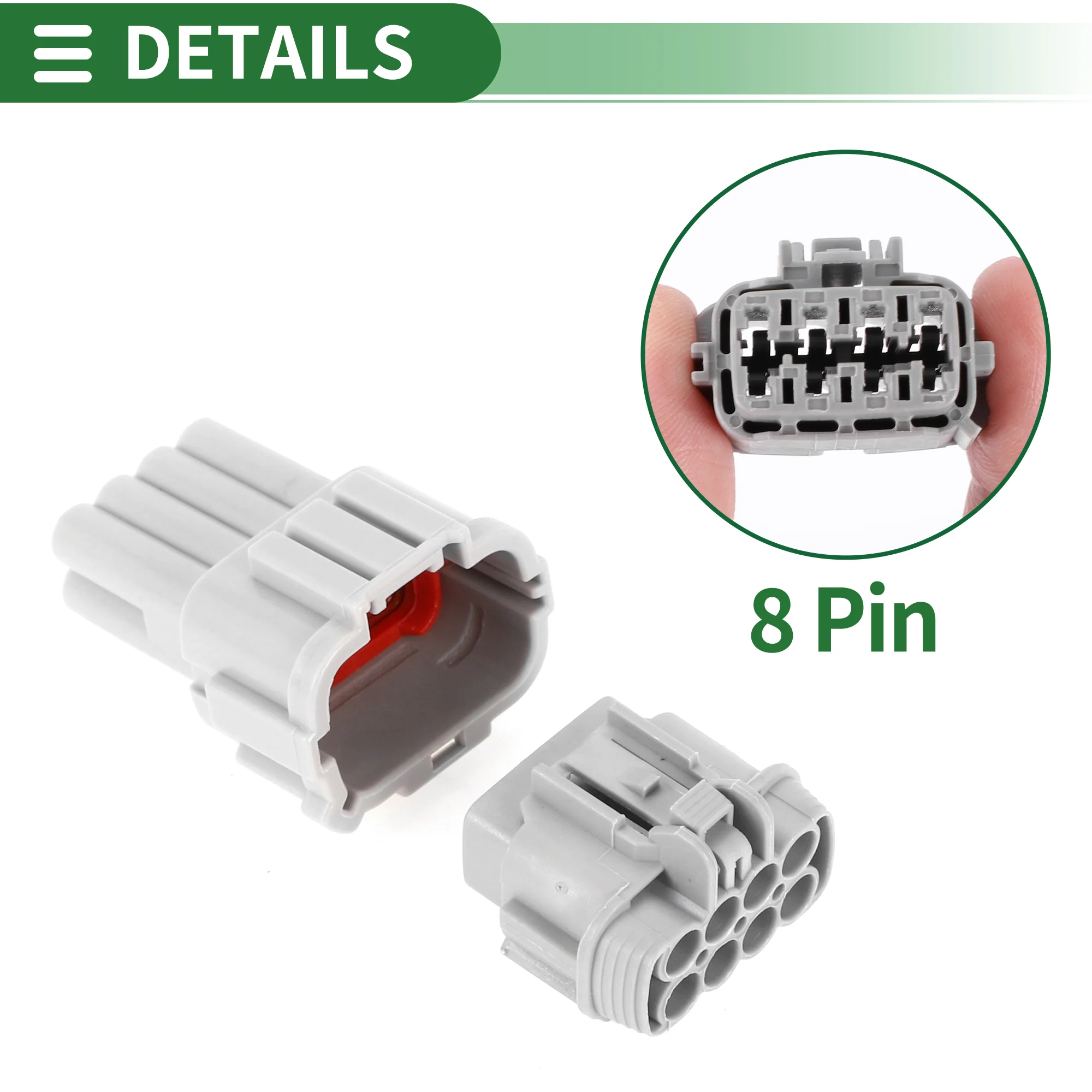 Front Headlight Connector Housing Male Female Wire Terminal Connector for Nissan Plastic Tin-Plated Copper Gray Waterproof - Image 6