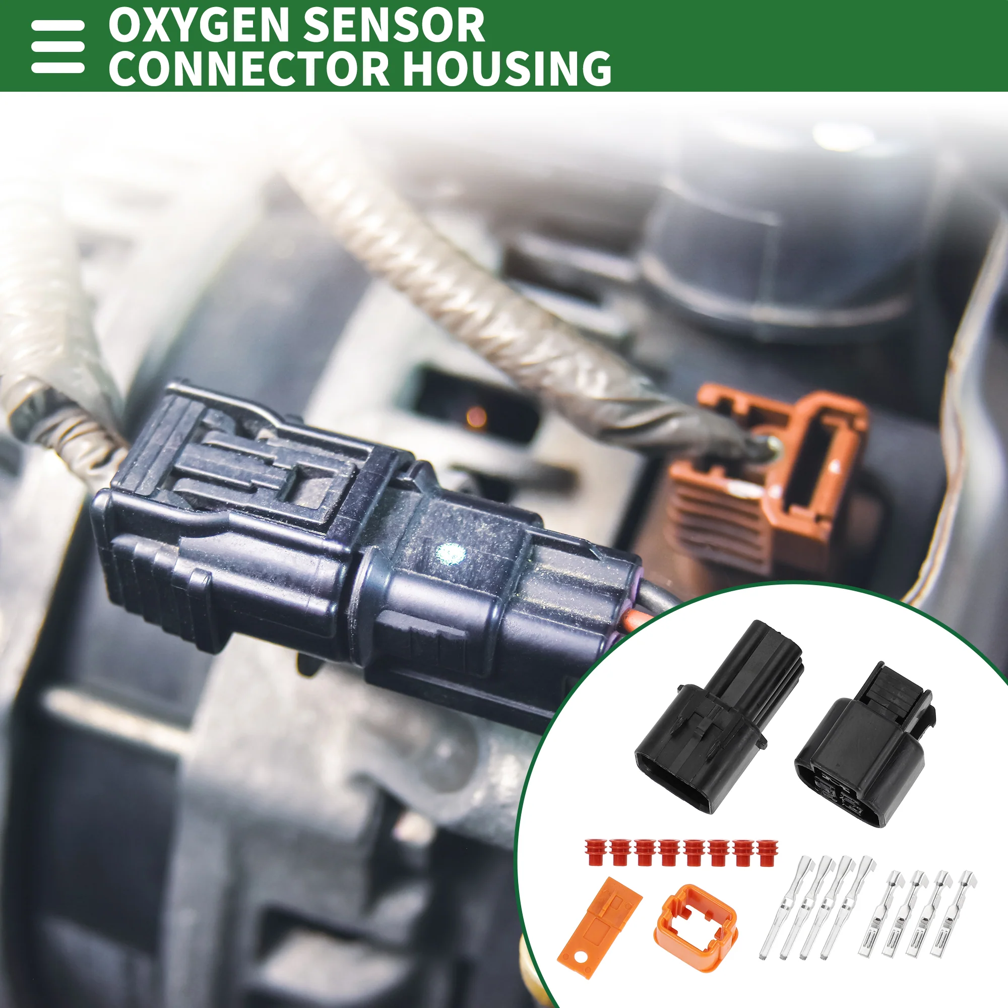 Oxygen Sensor Connector Housing Male Female Wire Terminal Connector for Hyundai Plastic Tin-Plated Copper Black Waterproof - Image 2