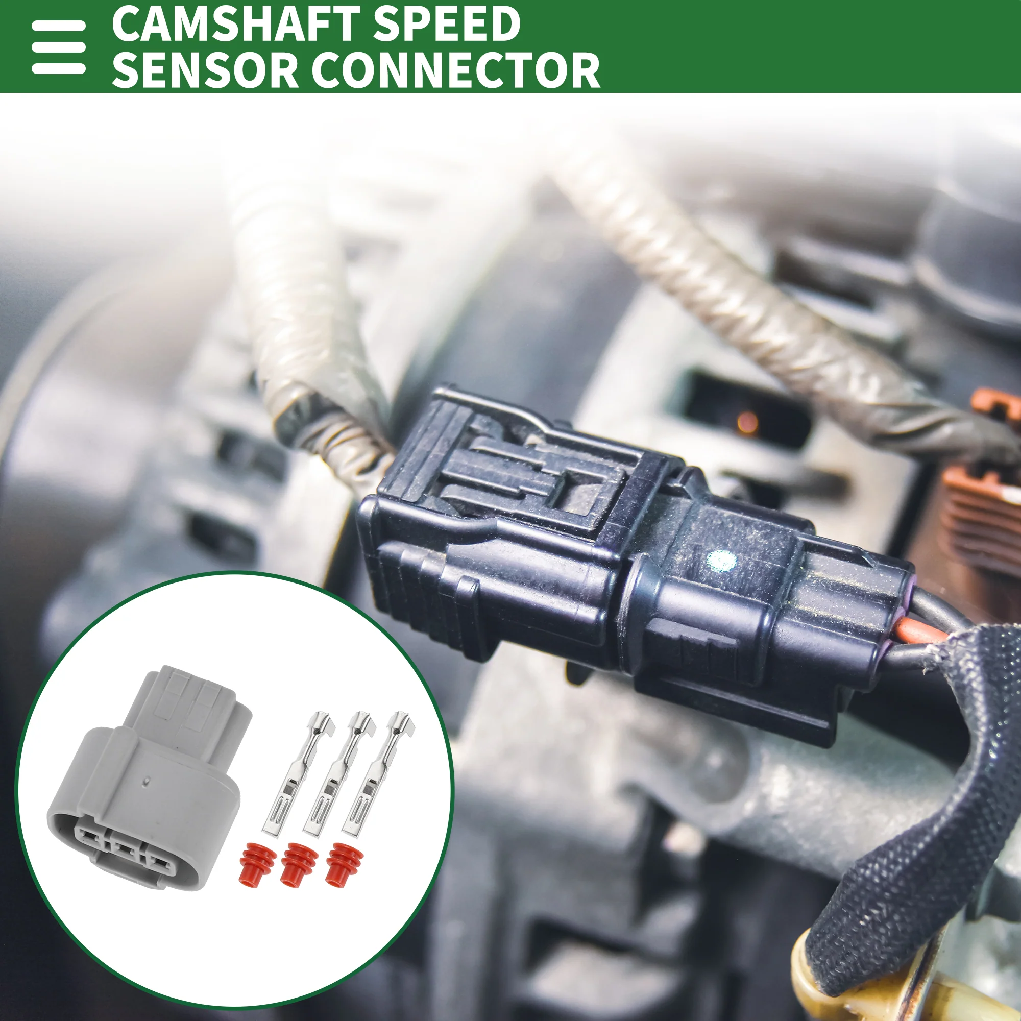 Camshaft Speed Sensor Connector Female Wire Terminal Connector for Isuzu Plastic Tin-Plated Copper Gray Waterproof - Image 3