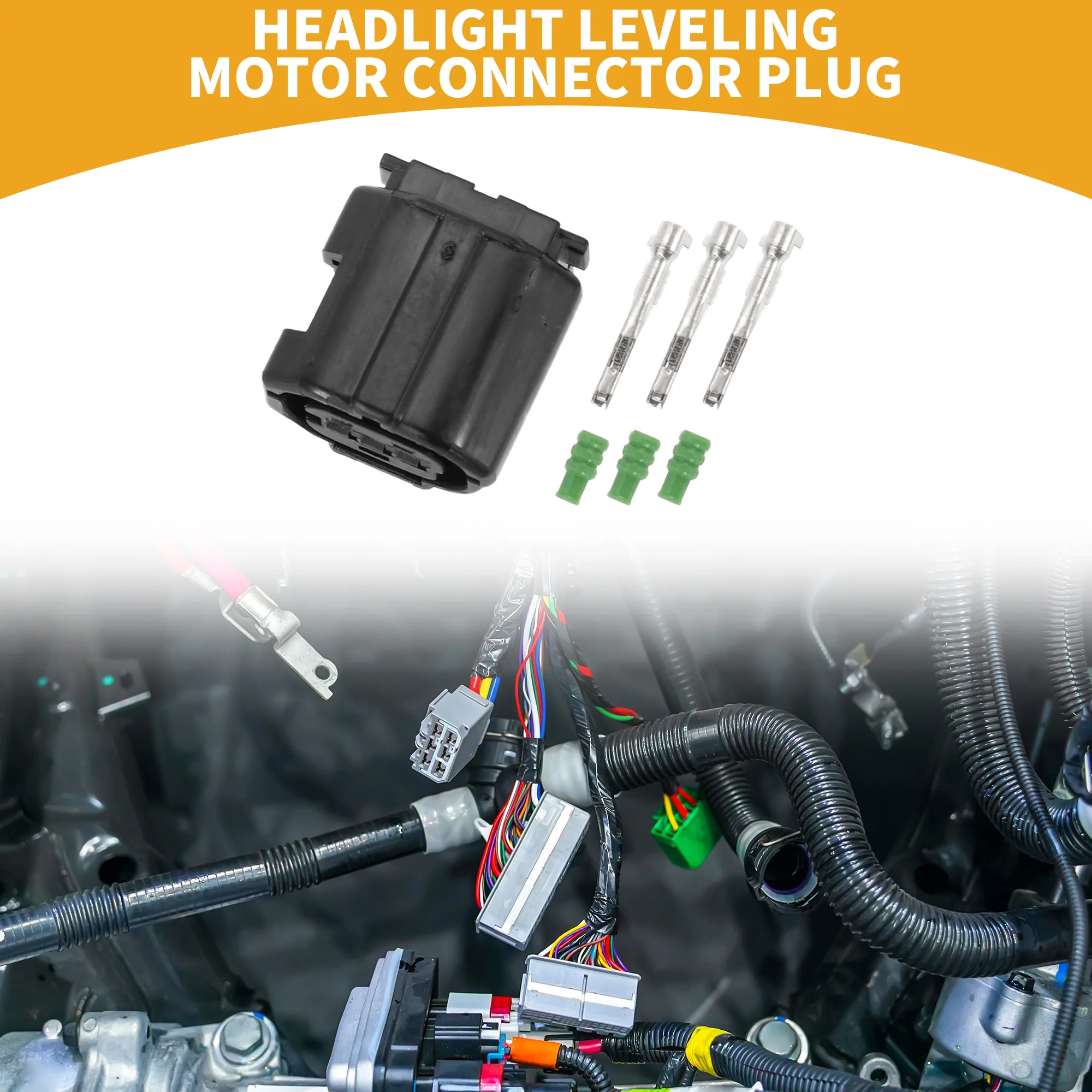 Headlight Leveling Motor Connector Plug No.9098012353 Inner Female Wire Terminal Connector for Toyota Plastic Black - Image 3