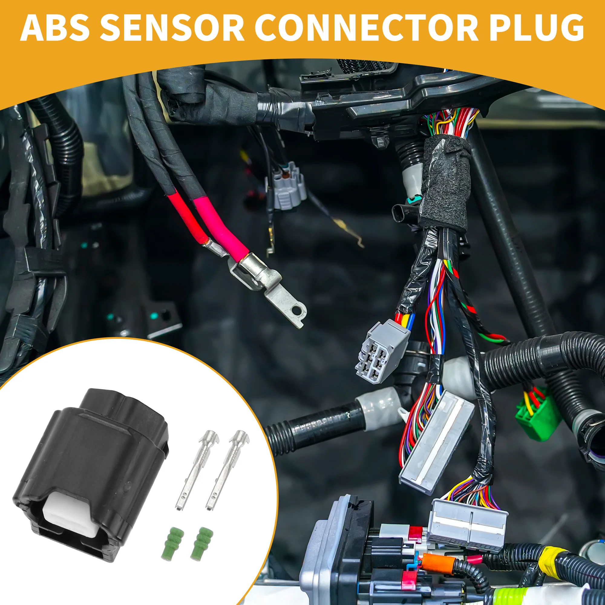 ABS Sensor Connector Plug Inner Female Wire Terminal Connector for Nissan Plastic Black - Image 2