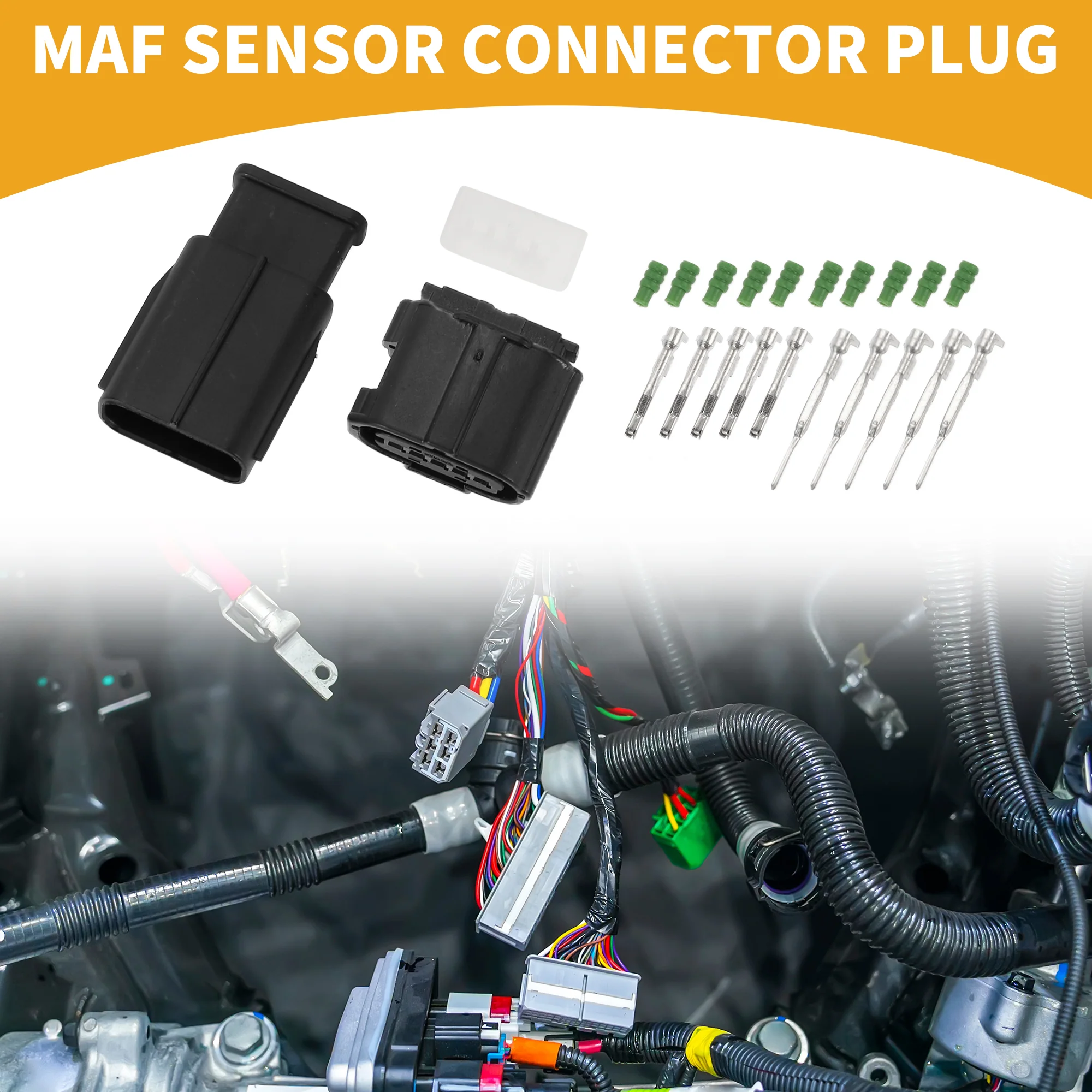MAF Sensor Connector Plug No.9098012292 Inner Male Female Wire Terminal Connector for Toyota Plastic Black - Image 3