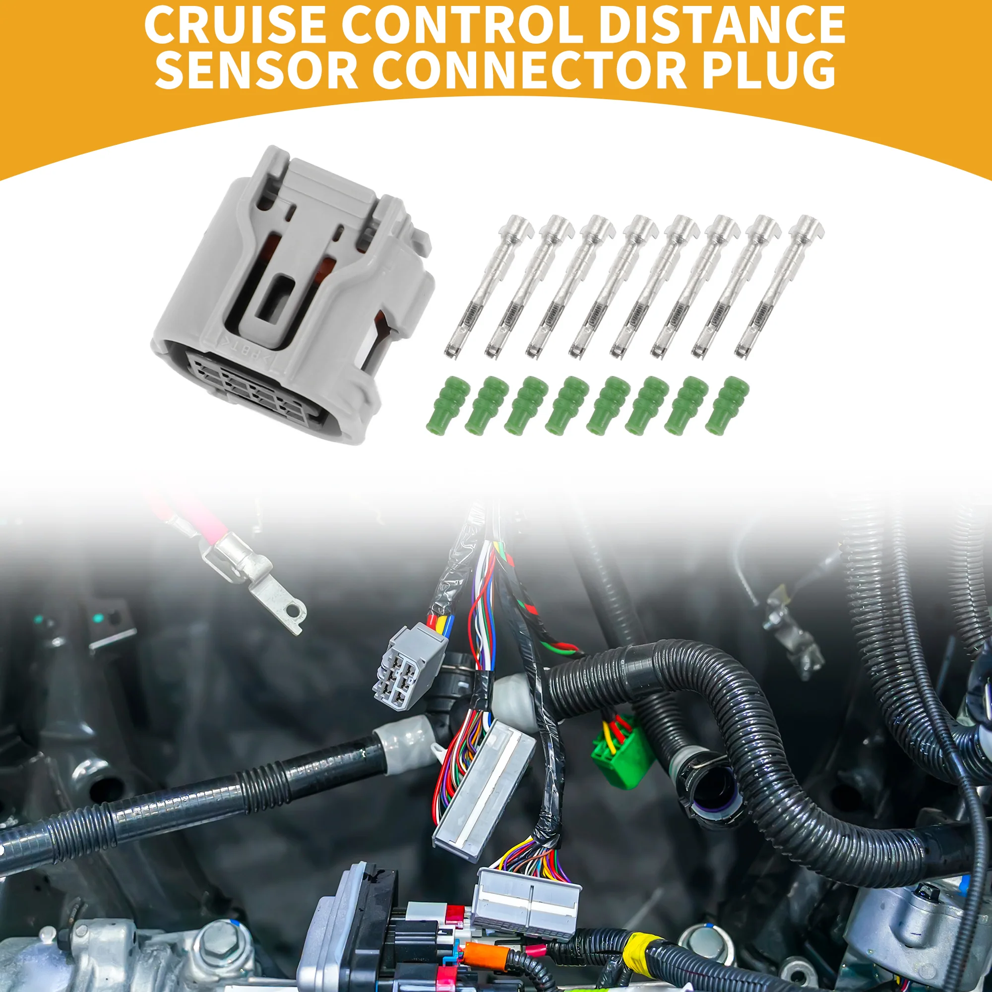 Cruise Control Distance Sensor Connector Plug No.8821002020 Inner Female Wire Terminal Connector for Toyota Corolla 2019-2022 Plastic Gray - Image 3