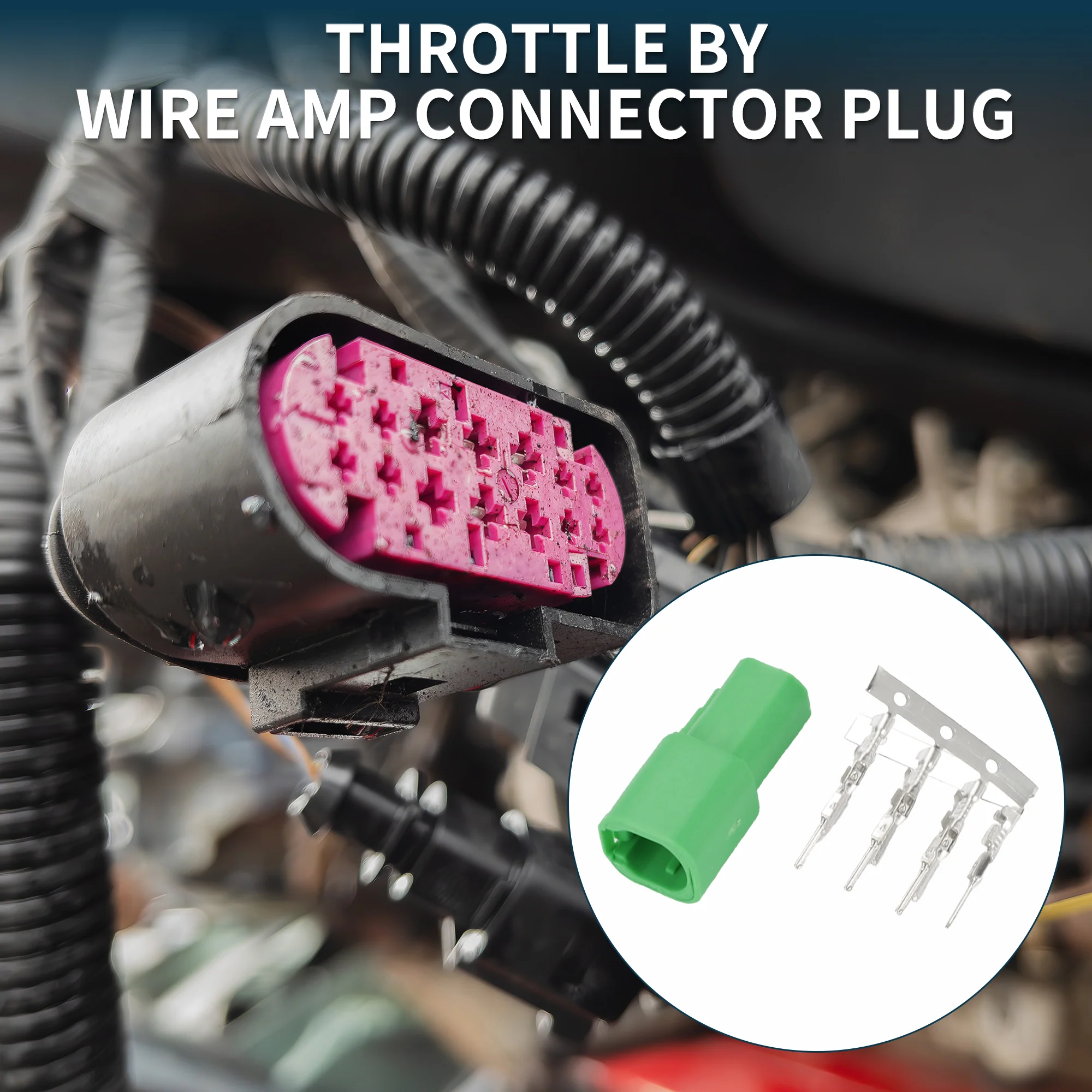 Throttle by Wire Amp Connector Plug for Harley 0.4mm Waterproof Inner Female Wire Terminal Connector Green 1 Set - Image 2
