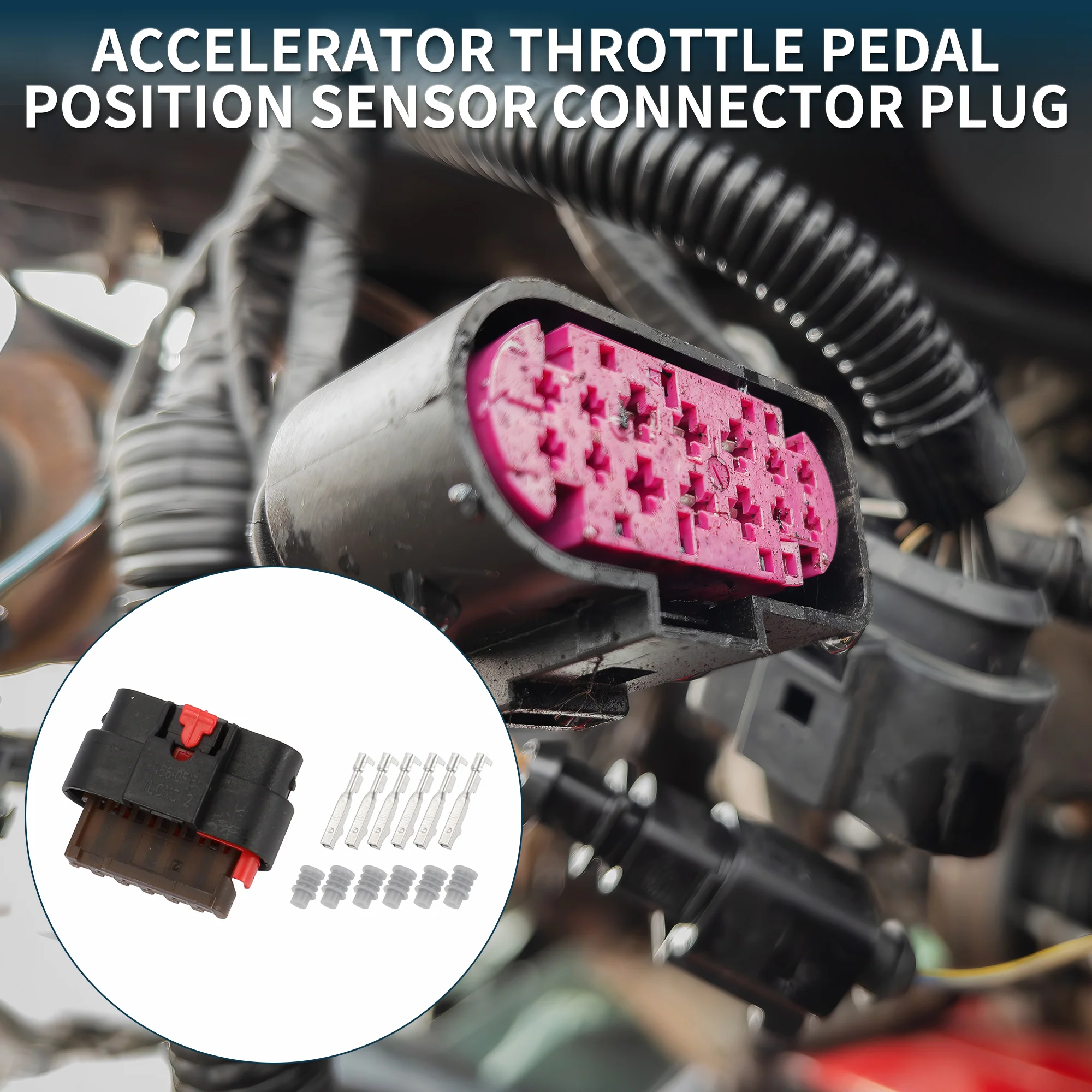 Accelerator Throttle Pedal Position Sensor Connector Plug for Ram Promaster 3.6L 1.2mm Waterproof Inner Female Wire Terminal Connector Black 1 Set - Image 3