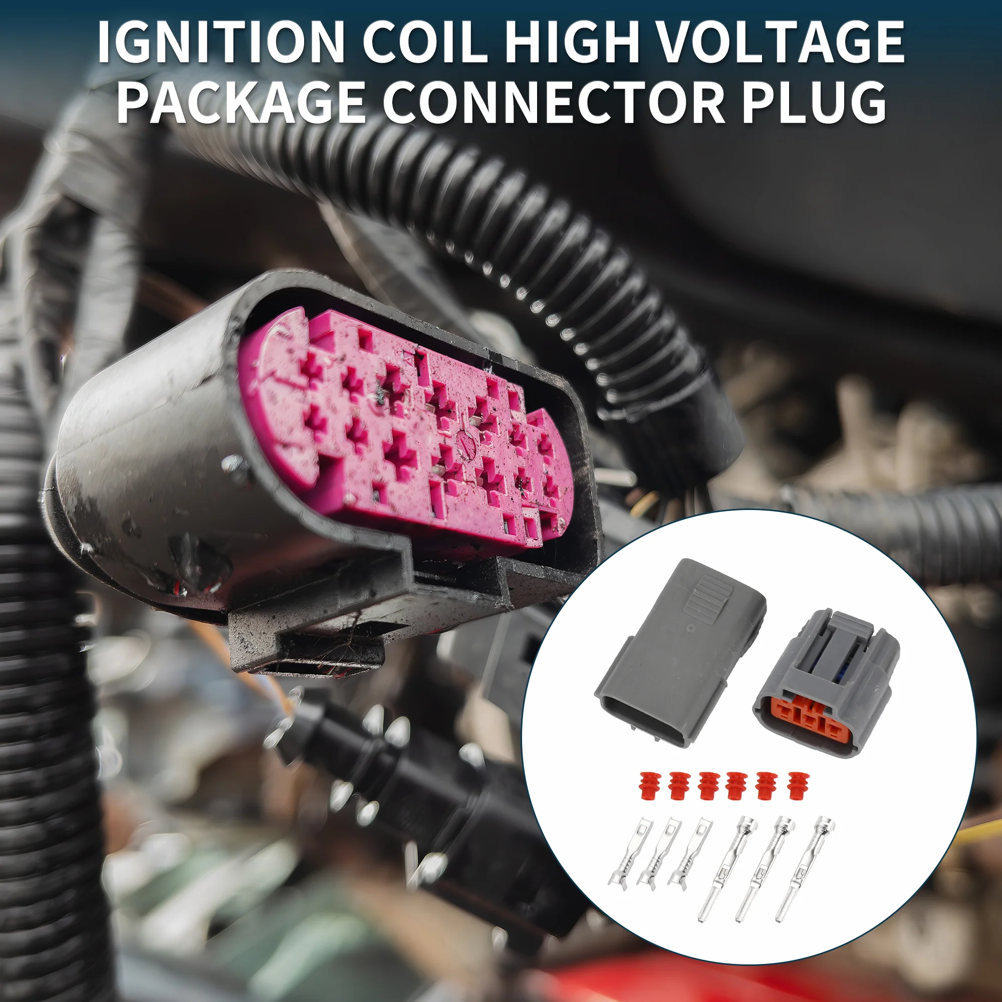 Ignition Coil High Voltage Package Connector Plug for Nissan 2.2mm Waterproof Inner Male Female Wire Terminal Connector Deep Gray 1set - Image 2