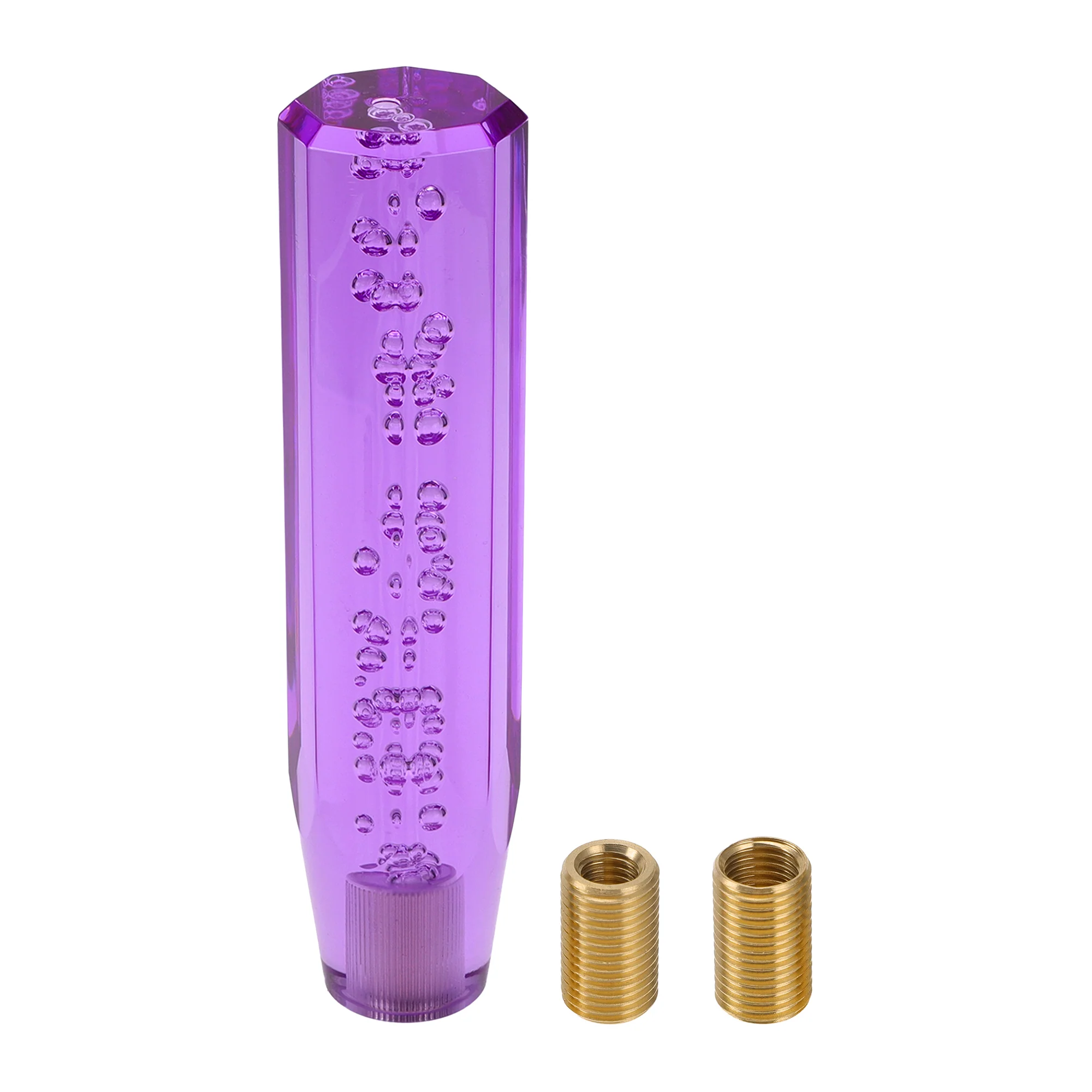 20cm Automatic and Manual Gear Shifter Knob with 2 Adapter Acrylic Purple 1 Set