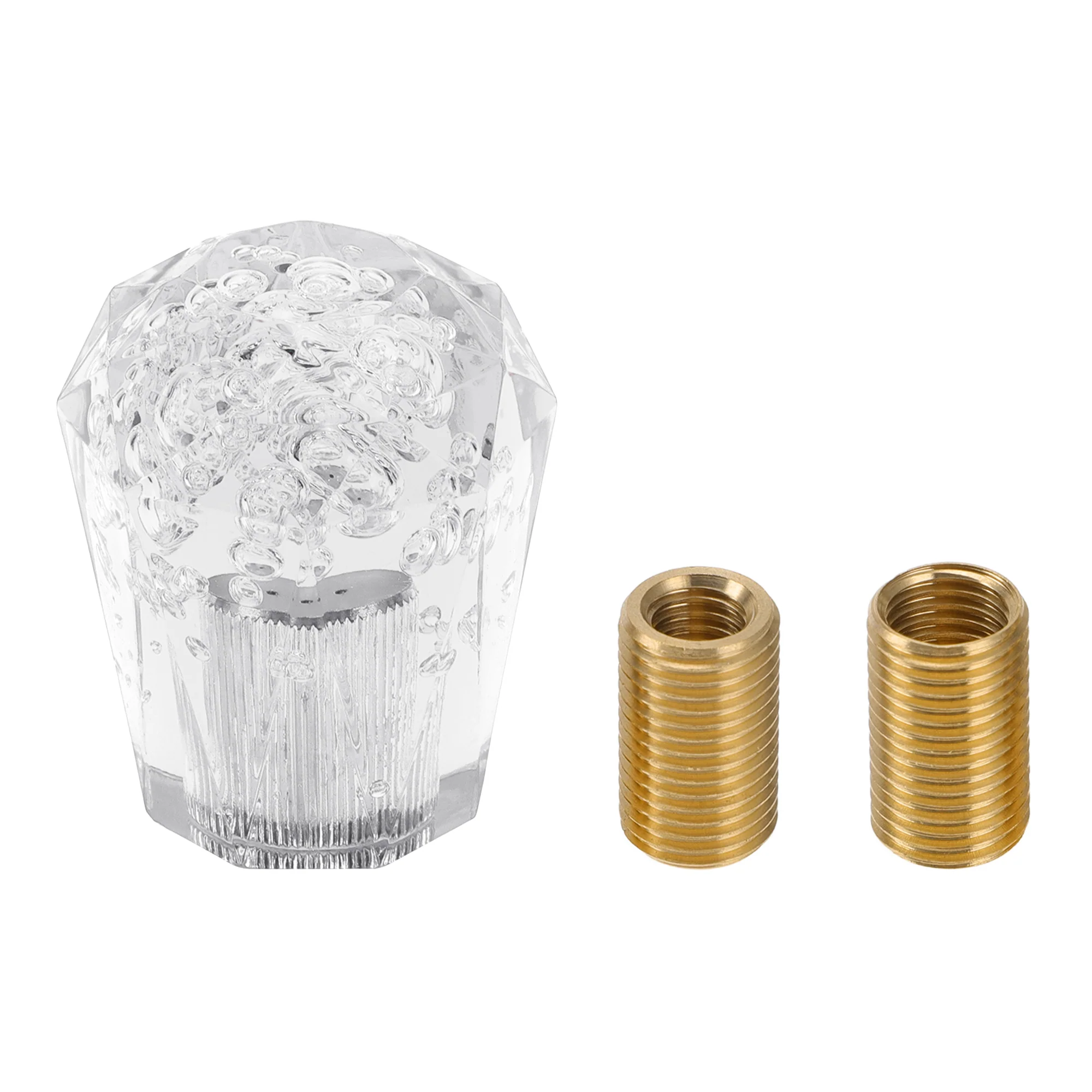 Car Shift Knob 6cm | Front Shift Lever Knob Universal for Automatic and Manual Vehicle Acrylic Clear with 2 Adapter 1 Set