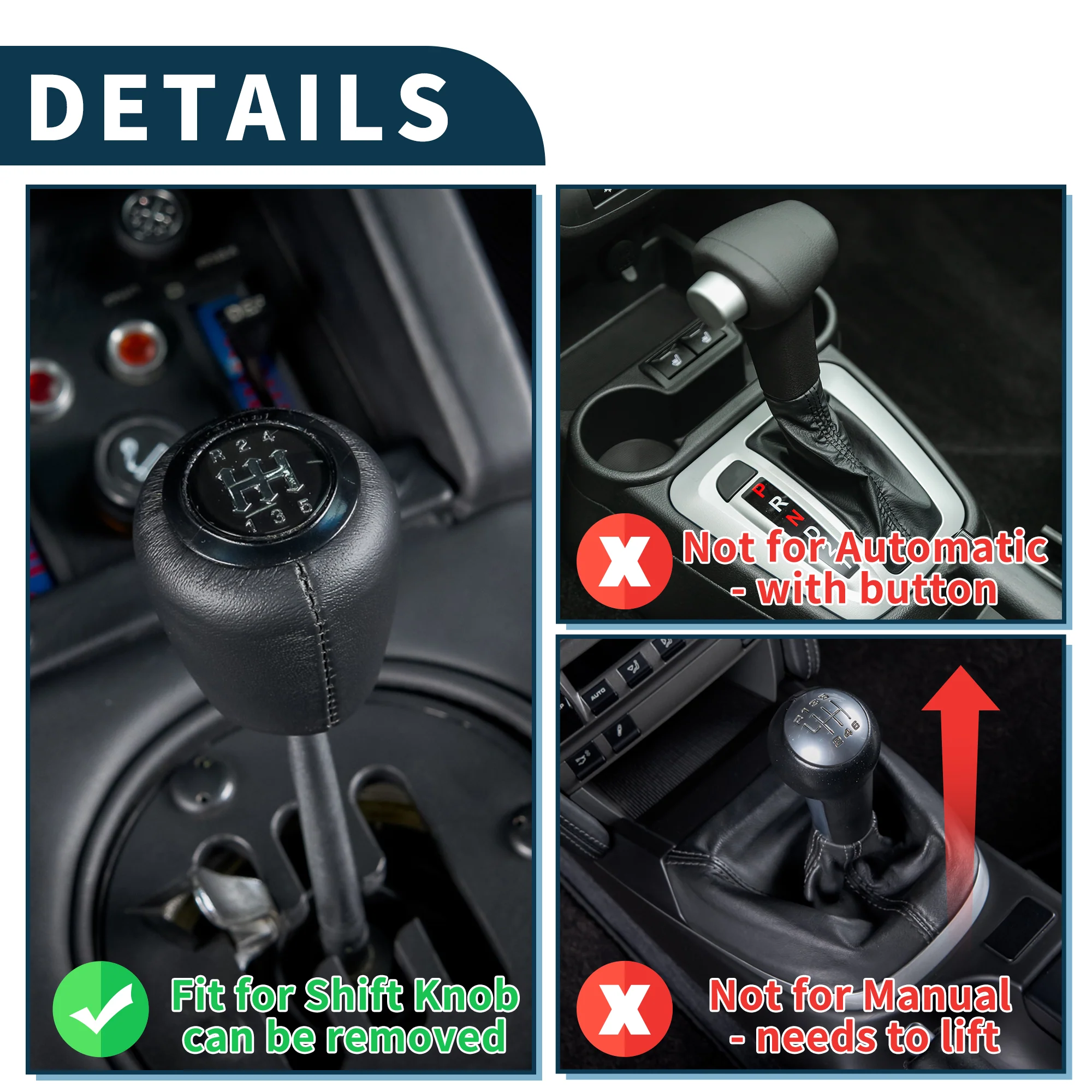 Car Shift Knob 6cm | Front Shift Lever Knob Universal for Automatic and Manual Vehicle Acrylic Clear with 2 Adapter 1 Set - Image 4