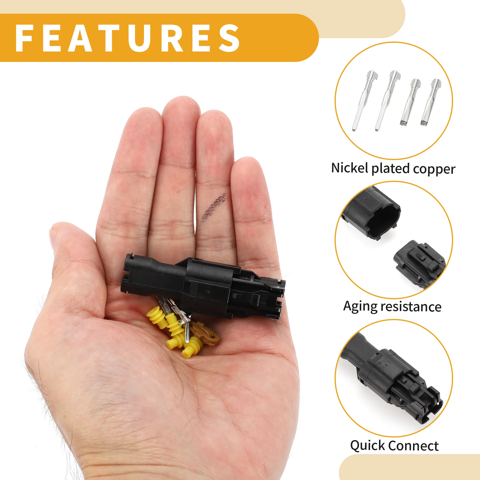 Daytime Running Light Fog Lamp Connector Plug Inner Male Female Wire Terminal Connector for Volkswagen Plastic Black Waterproof - Image 5