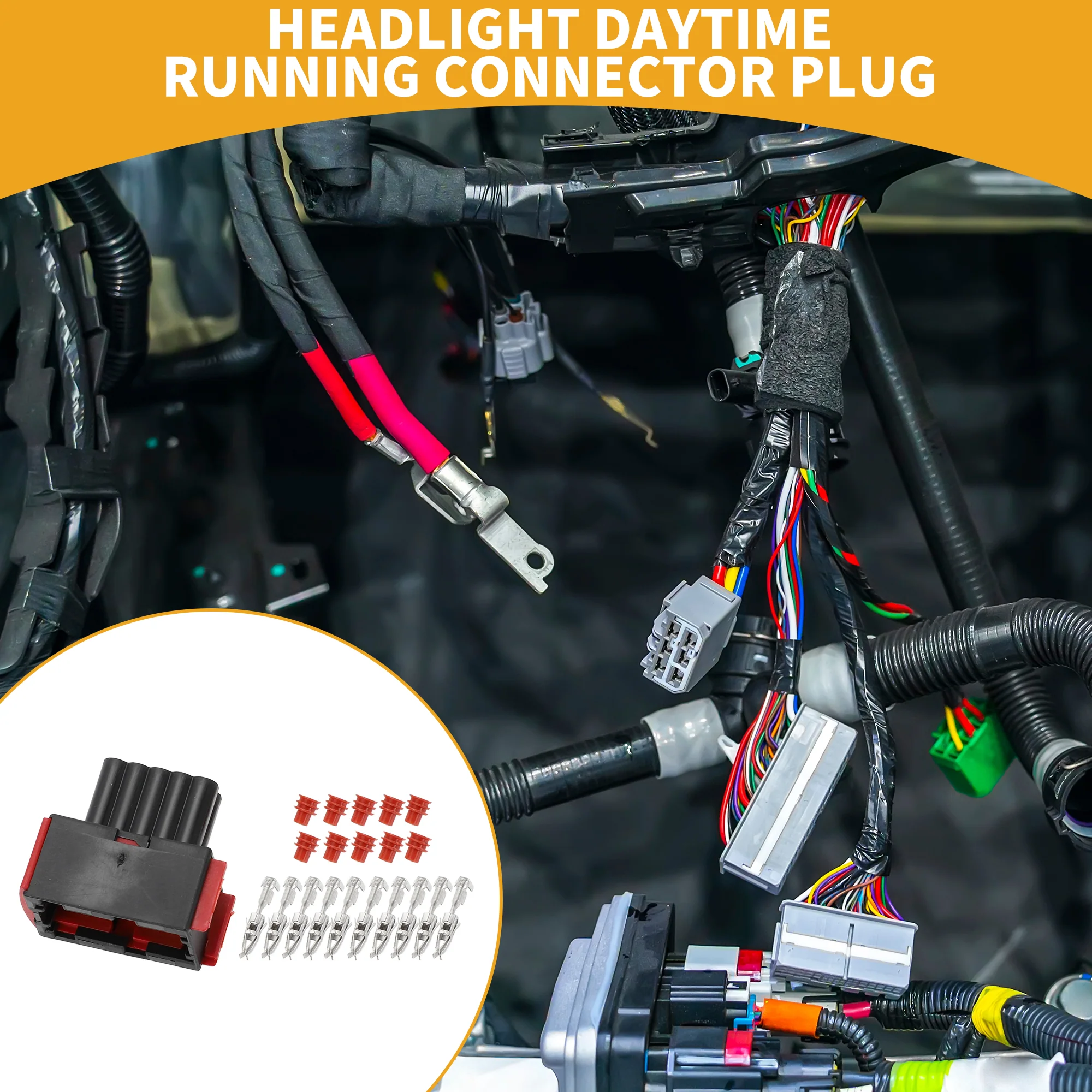 Headlight Daytime Running Connector Plug Inner Female Wire Terminal Connector for Opel Meriva B Plastic Black Waterproof - Image 2