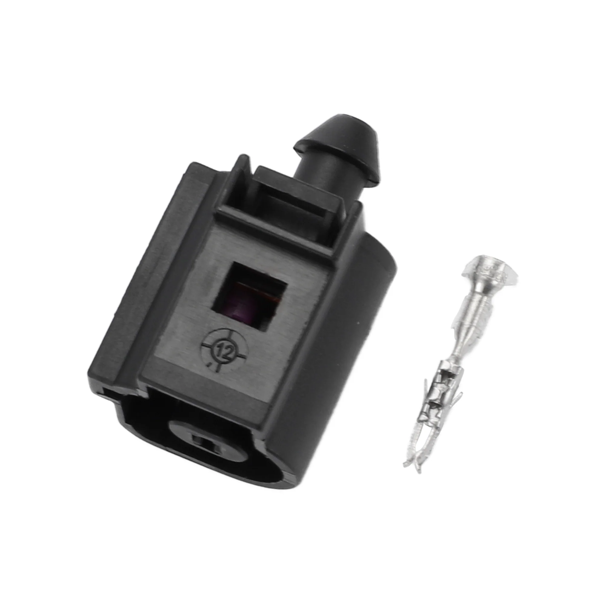 Oil Pressure Sensor Connector Plug No.1J0973701 Inner Female Wire Terminal Connector for Volkswagen Plastic Black Waterproof