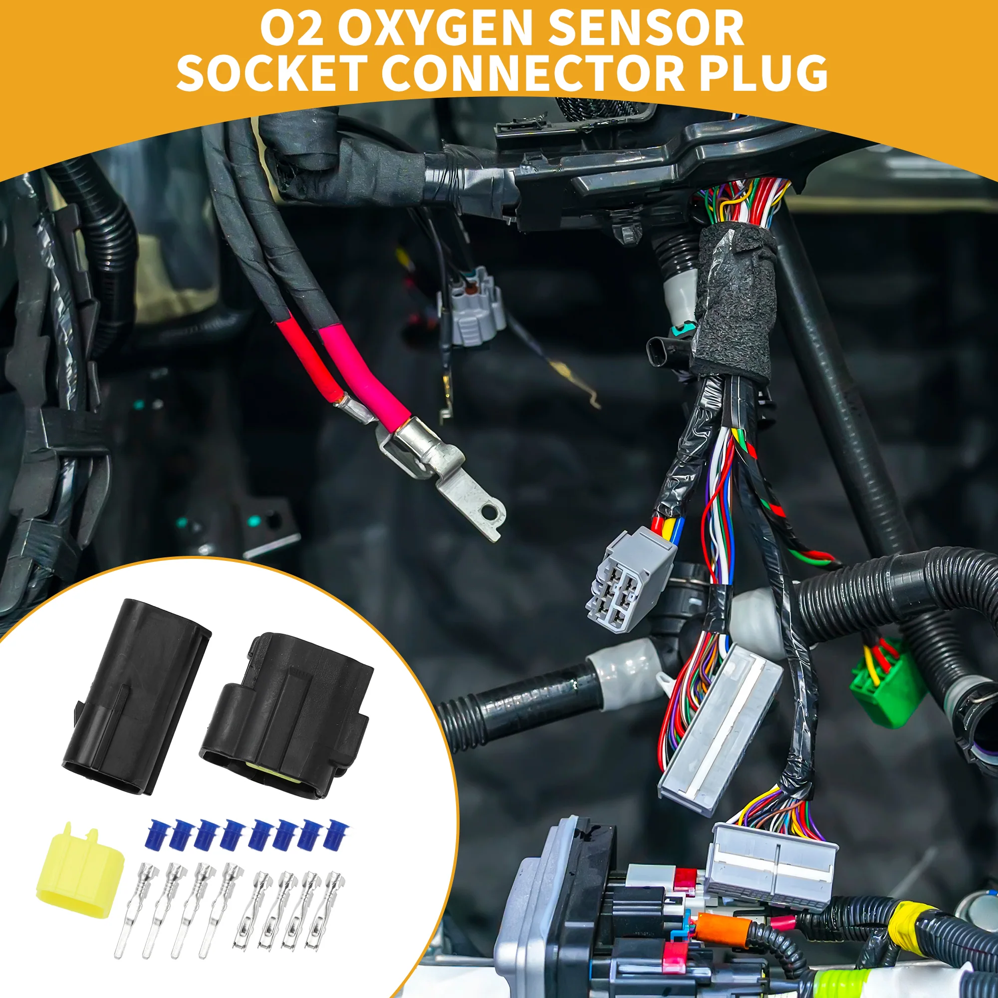 O2 Oxygen Sensor Socket Connector Plug Inner Male Female Wire Terminal Connector for Mazda Plastic Black Waterproof - Image 2