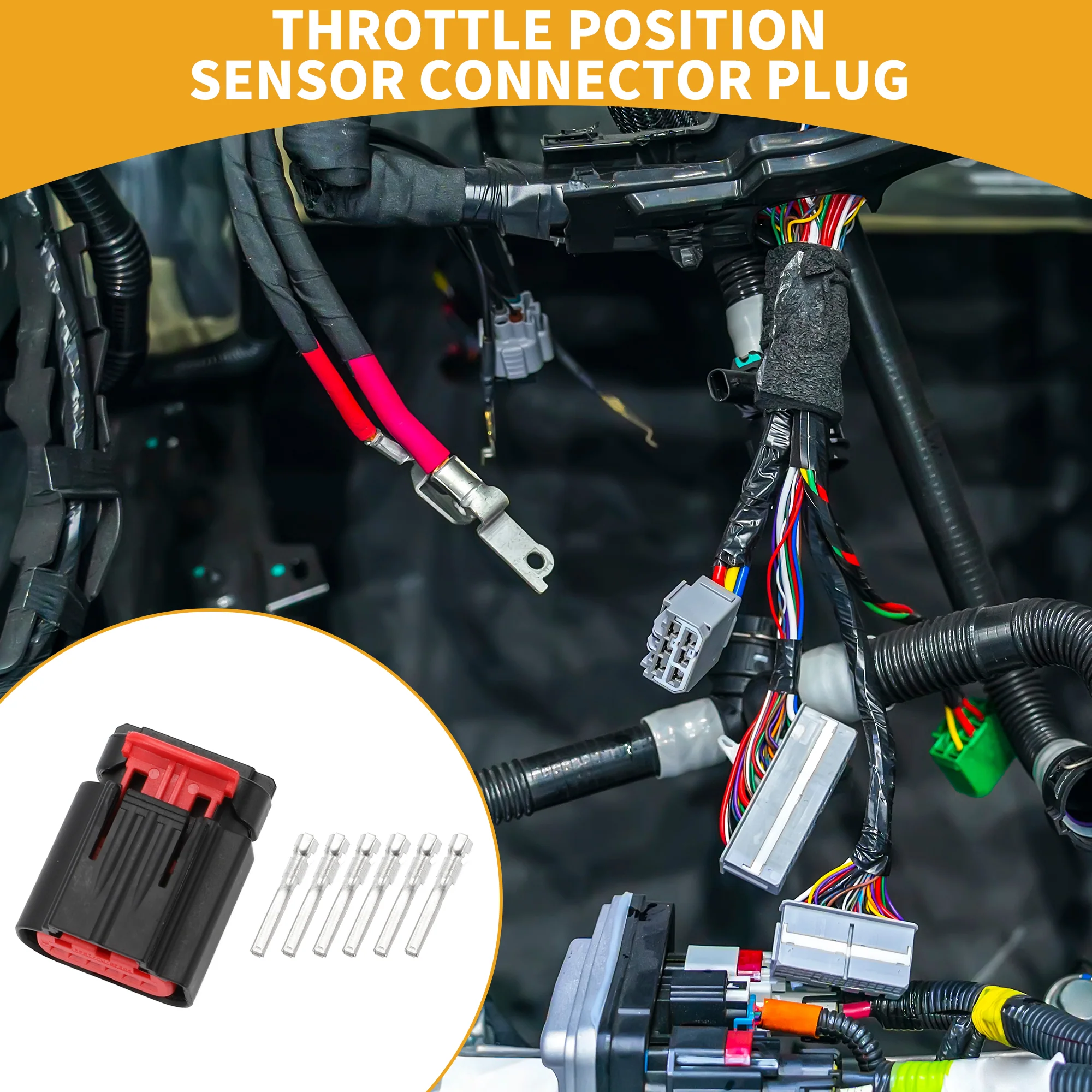 Throttle Position Sensor Connector Plug Inner Female Wire Terminal Connector for Ford Plastic Black Waterproof - Image 2