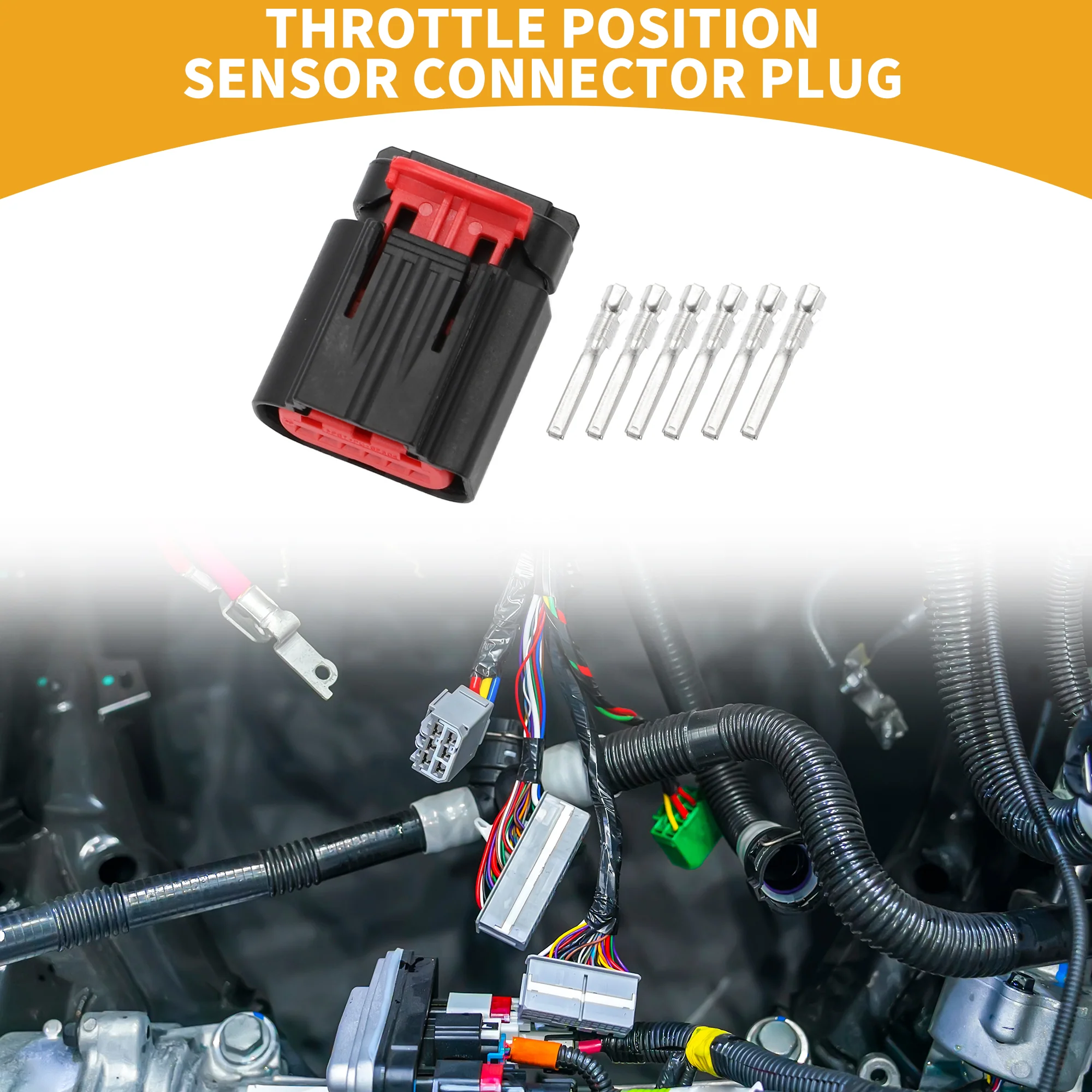 Throttle Position Sensor Connector Plug Inner Female Wire Terminal Connector for Ford Plastic Black Waterproof - Image 3