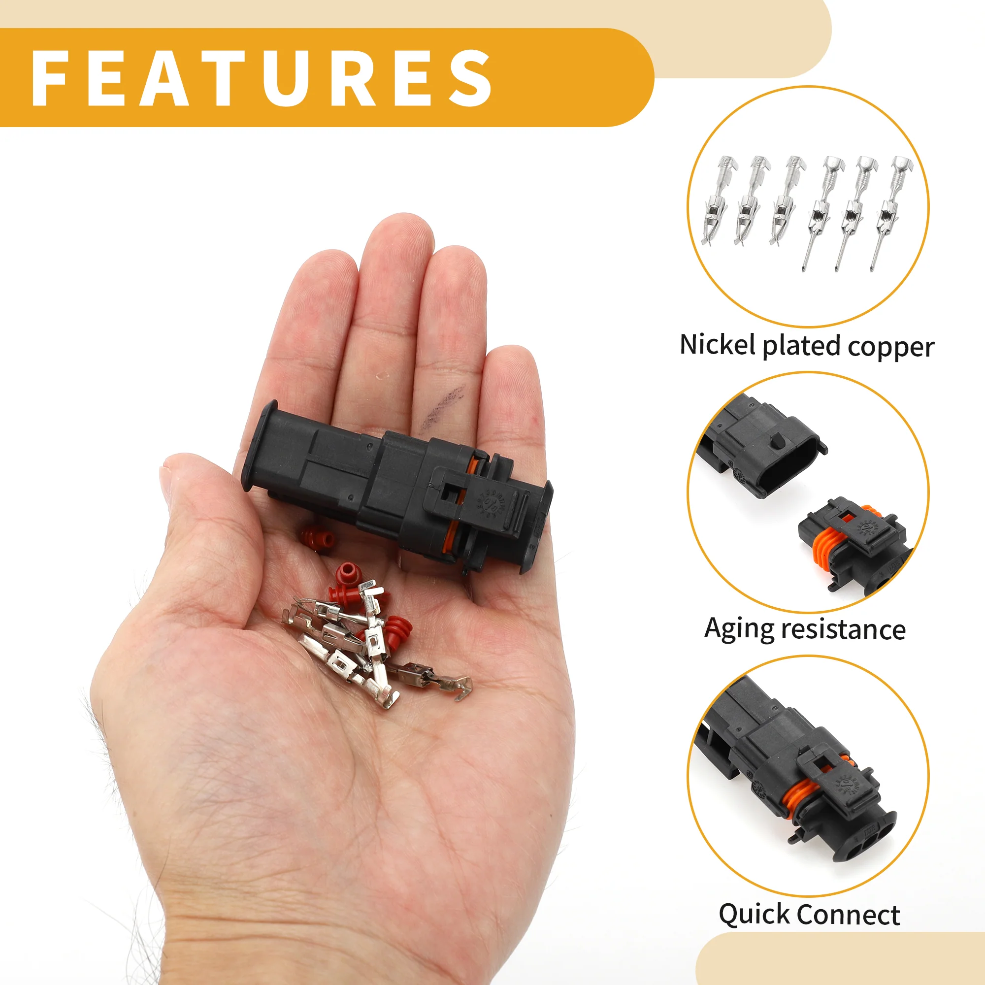 Rail Diesel Injectors Connector Plug Inner Male Female Wire Terminal Connector for Renault Plastic Black Waterproof - Image 5