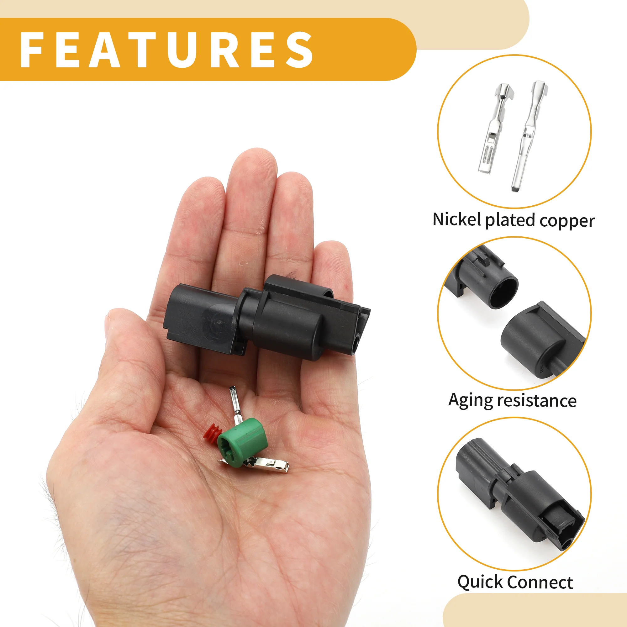 A/C Compressor Connector Plug Inner Male Female Wire Terminal Connector for Hyundai Plastic Black Waterproof - Image 5