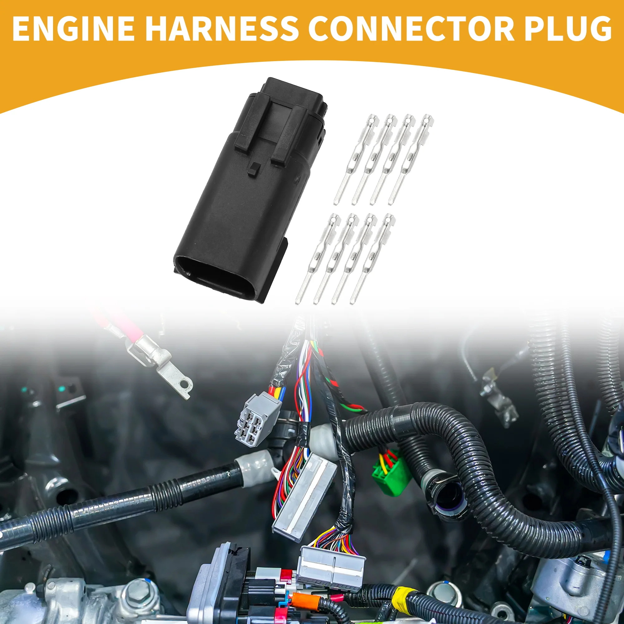 Engine Harness Connector Plug Inner Male Wire Terminal Connector for Harley-Davidson Plastic Black Waterproof - Image 3