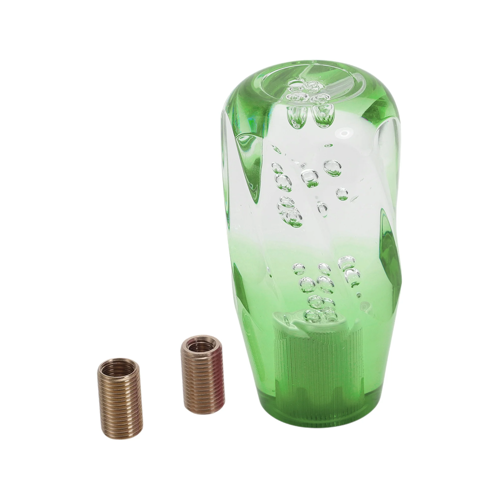 10cm Automatic and Manual Shift Knob with 2 Adapter Acrylic Clear Green 1 Set