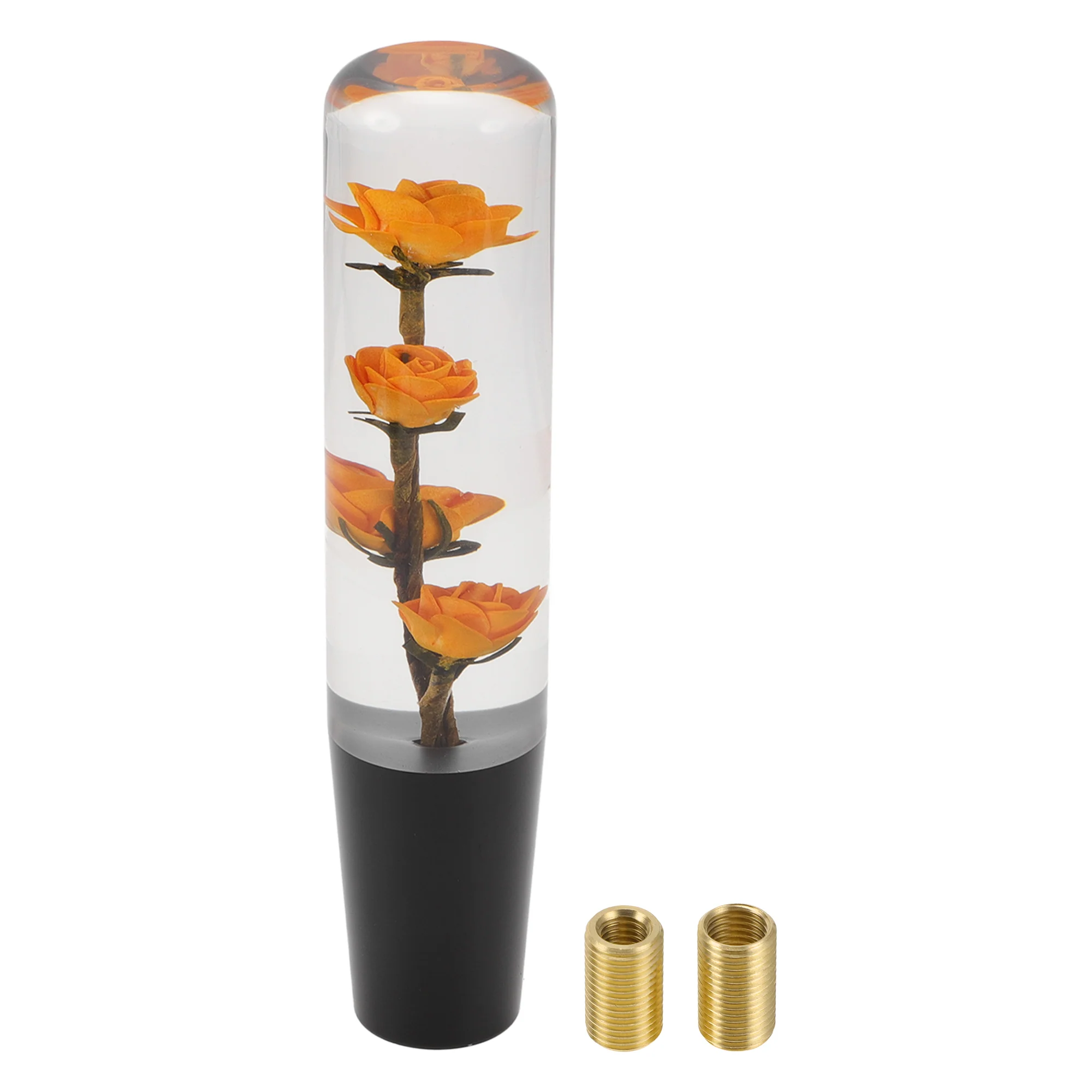20cm Automatic and Manual Universal Shift Knob W/ 2 Adapter Acrylic Orange 1 Set