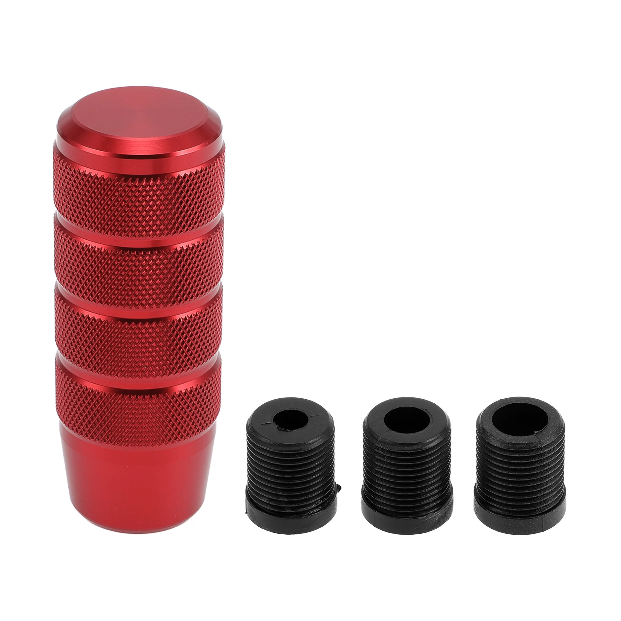 9.5cm Automatic and Manual Shift Knob with 3 Adapter Aluminum Alloy Red 1 Set