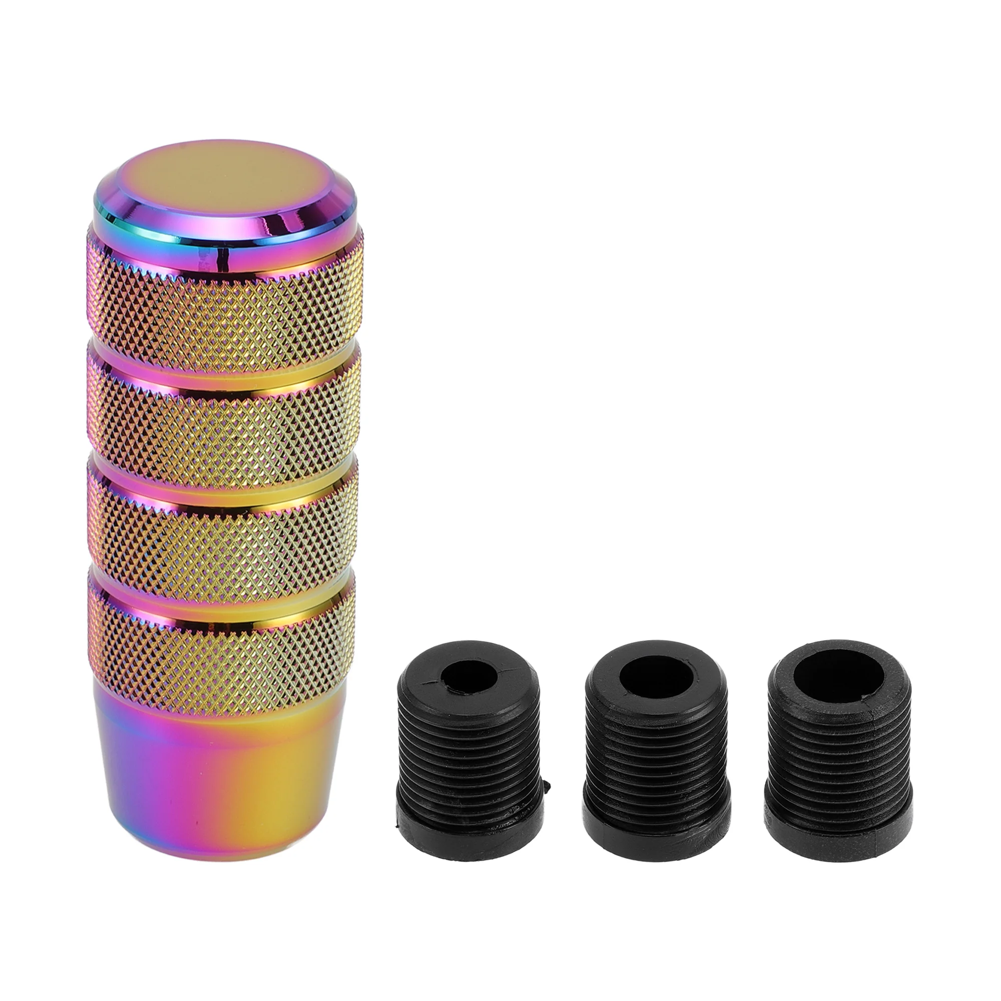 Car Shift Knob, 9.5cm Universal for Automatic and Manual Vehicle Gear Shifter Knob with 3 Adapter Aluminum Alloy Multicolor, 1 Set