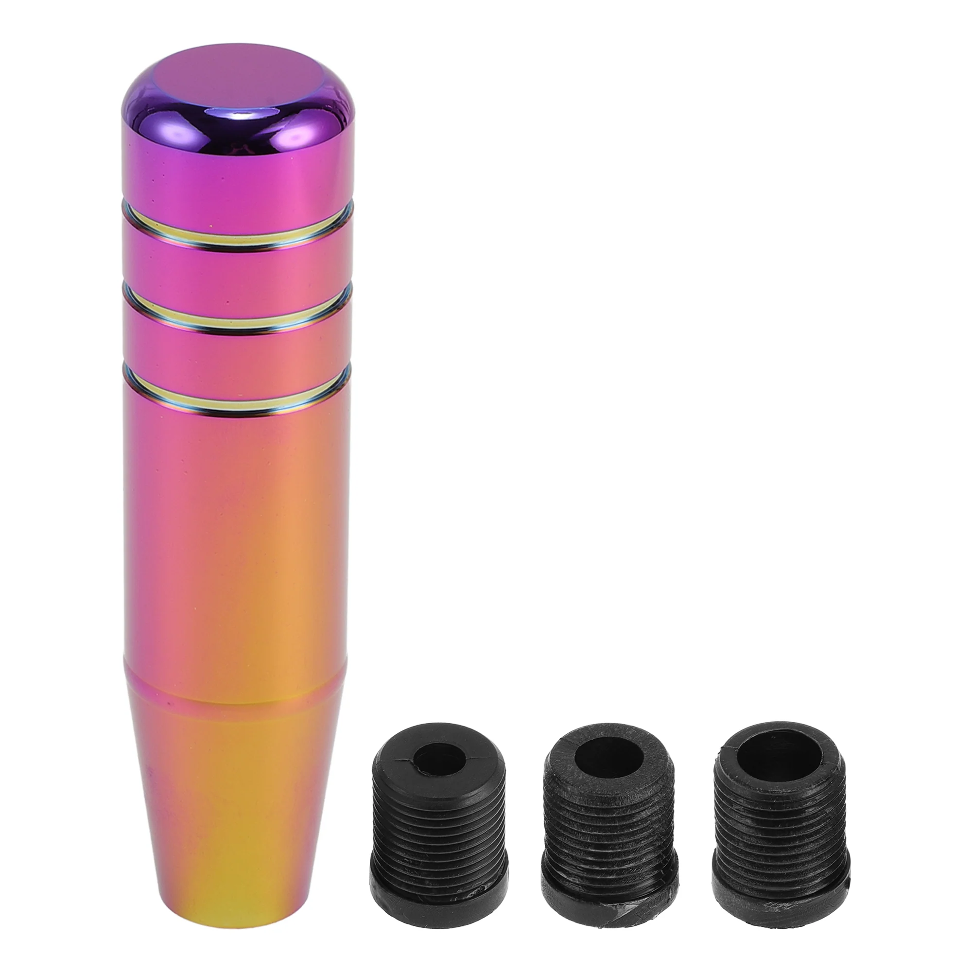 Car Gear Shift Knob, 13cm Universal for Automatic and Manual Vehicle Gear Shifter Knob with 3 Adapter Aluminum Alloy Multicolor, 1 Set