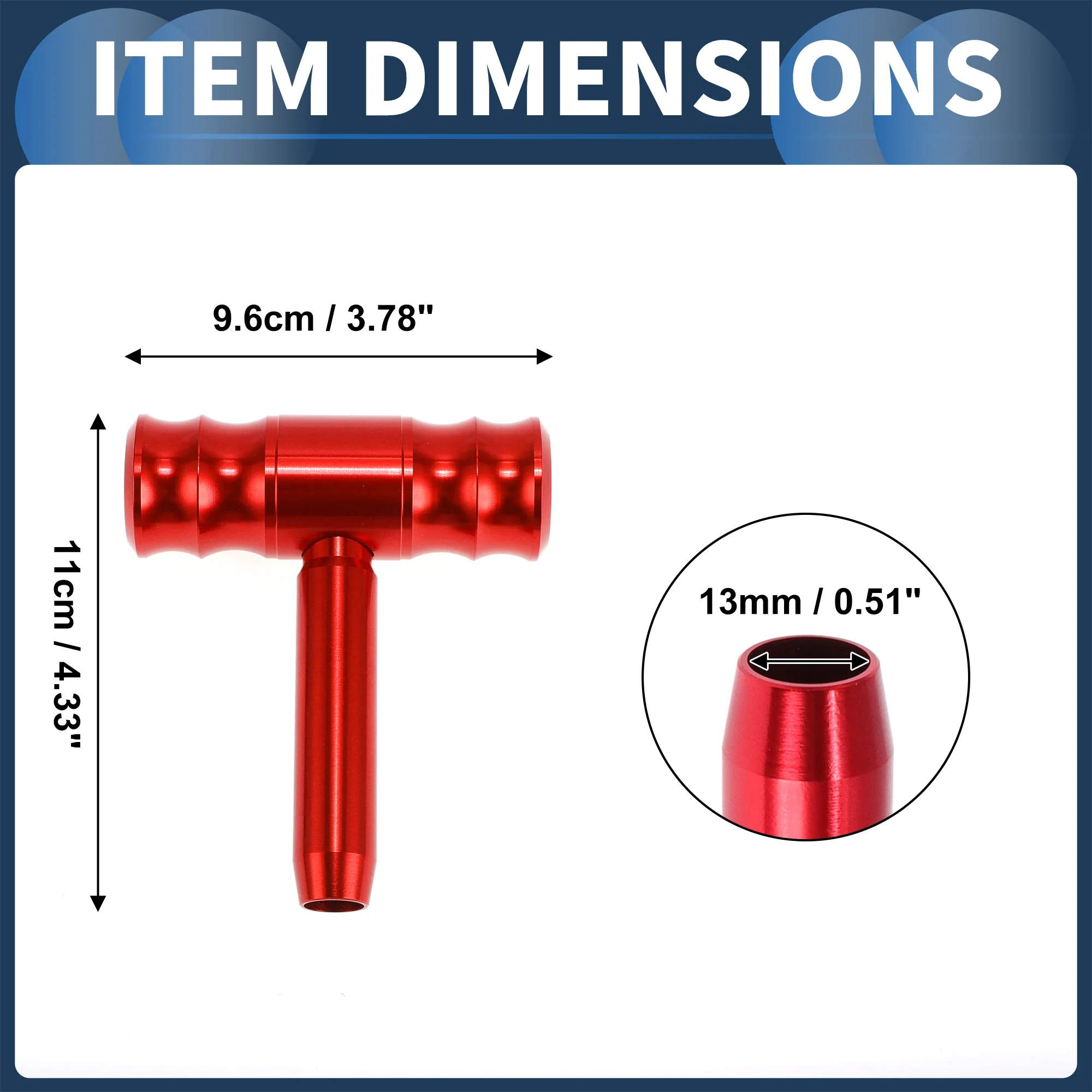 11cm Automatic and Manual Shift Knob with 3 Screw Aluminum Alloy Red 1 Set - Image 5