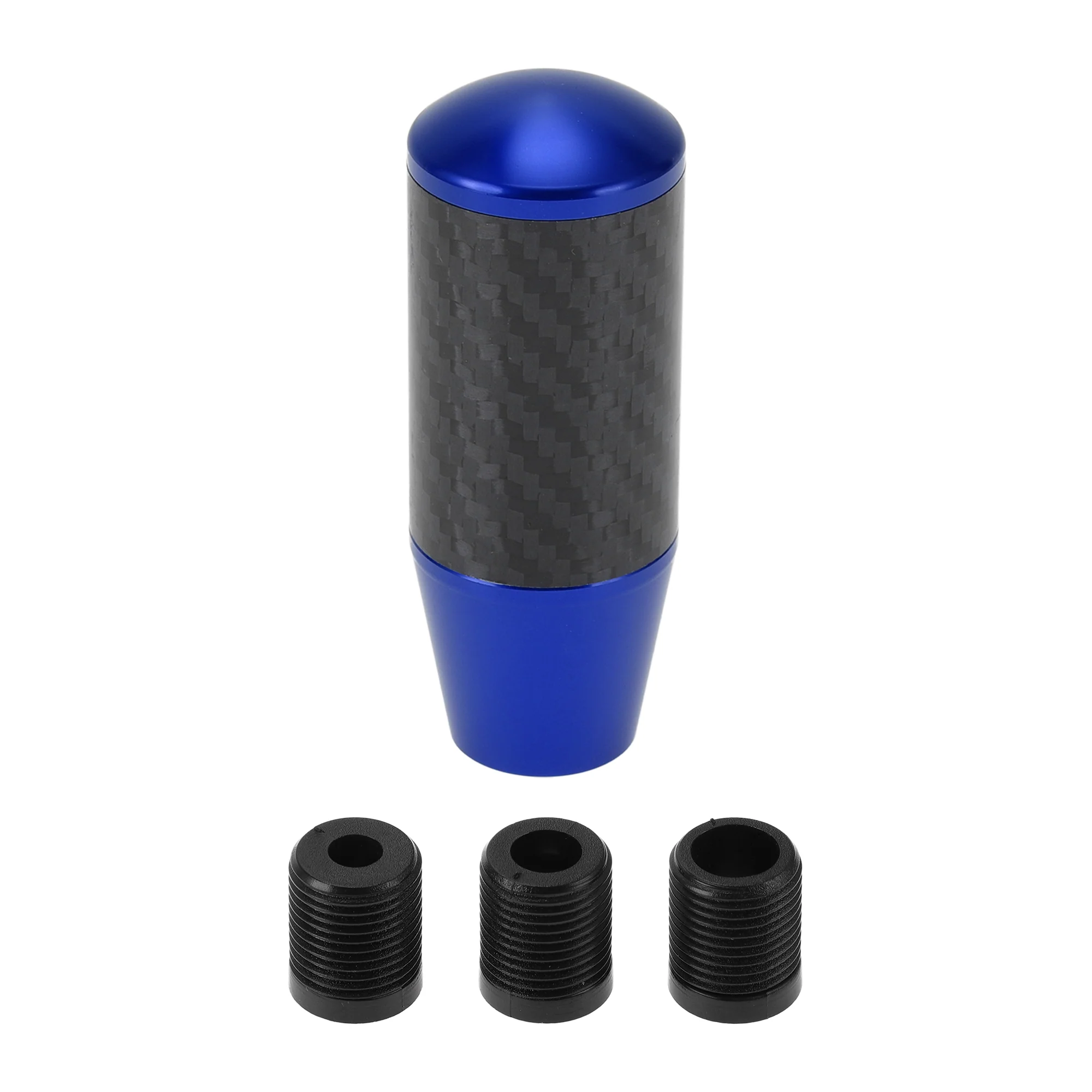 9cm Automatic and Manual Shift Knob with 3 Adapter Aluminum Alloy Blue 1 Set