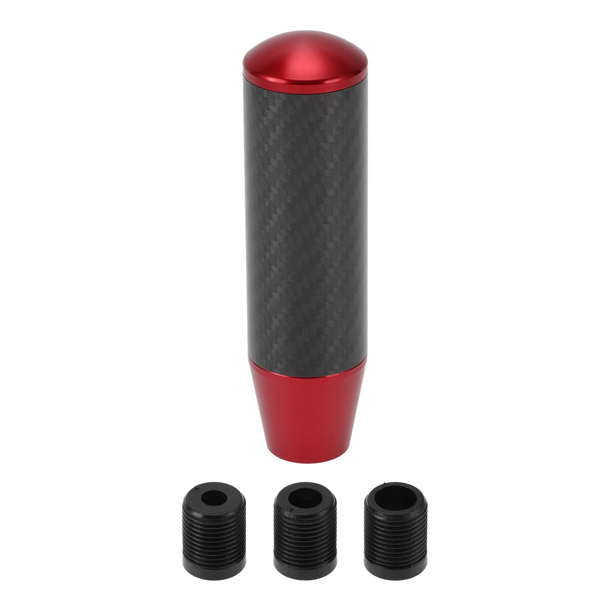 13cm Automatic and Manual Gear Shift Knob W/ 3 Adapter Aluminum Alloy Red 1 Set