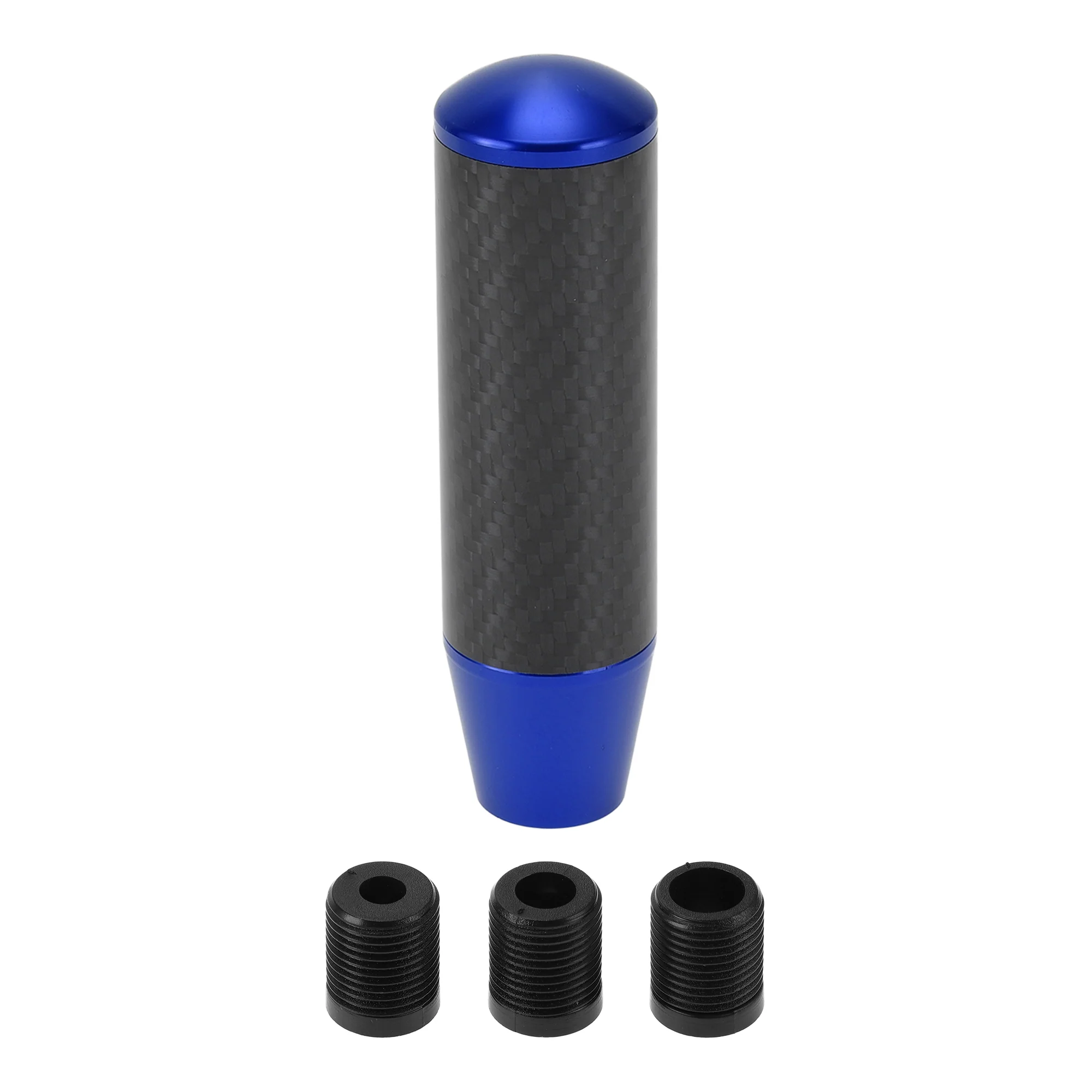 13cm Automatic and Manual Gear Shift Knob W/ 3 Adapter Aluminum Alloy Blue 1 Set