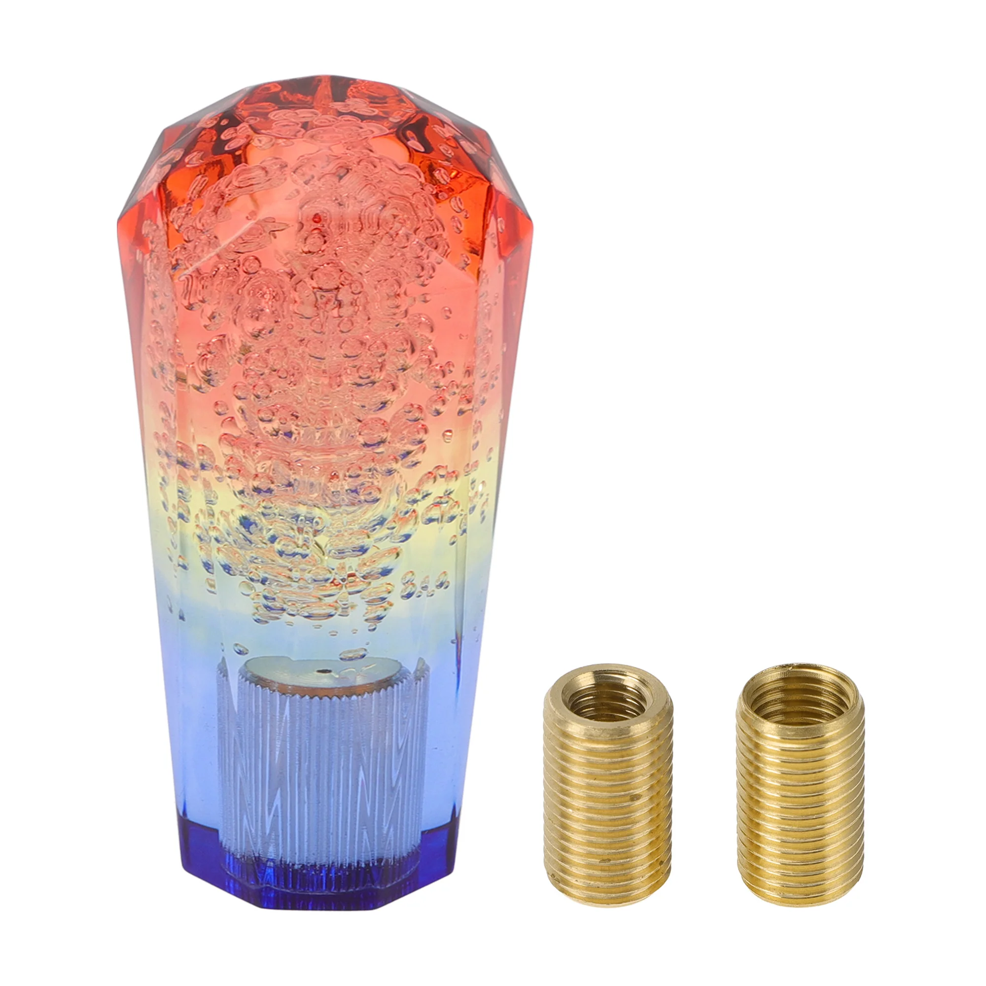 Car Shift Knob 10cm | Front Shift Lever Knob Universal for Automatic and Manual Vehicle Acrylic Pink Blue with 2 Adapter 1 Set