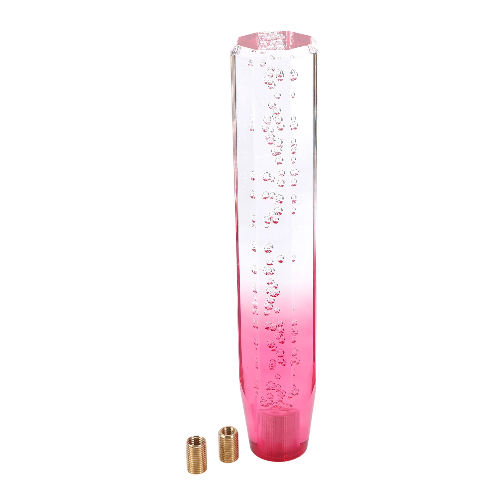 25cm Automatic and Manual Shift Knob with 2 Adapter Acrylic Clear Pink 1 Set