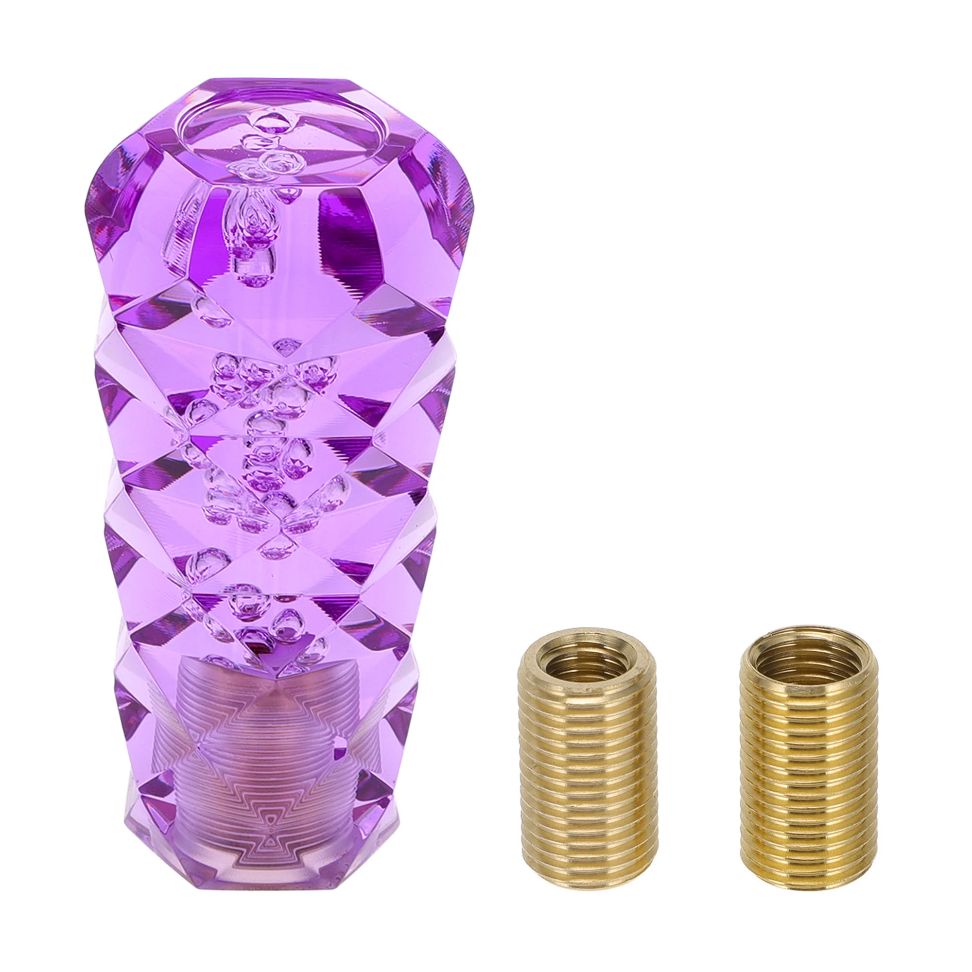 10cm Automatic and Manual Gear Shifter Knob with 2 Adapter Acrylic Purple 1Set