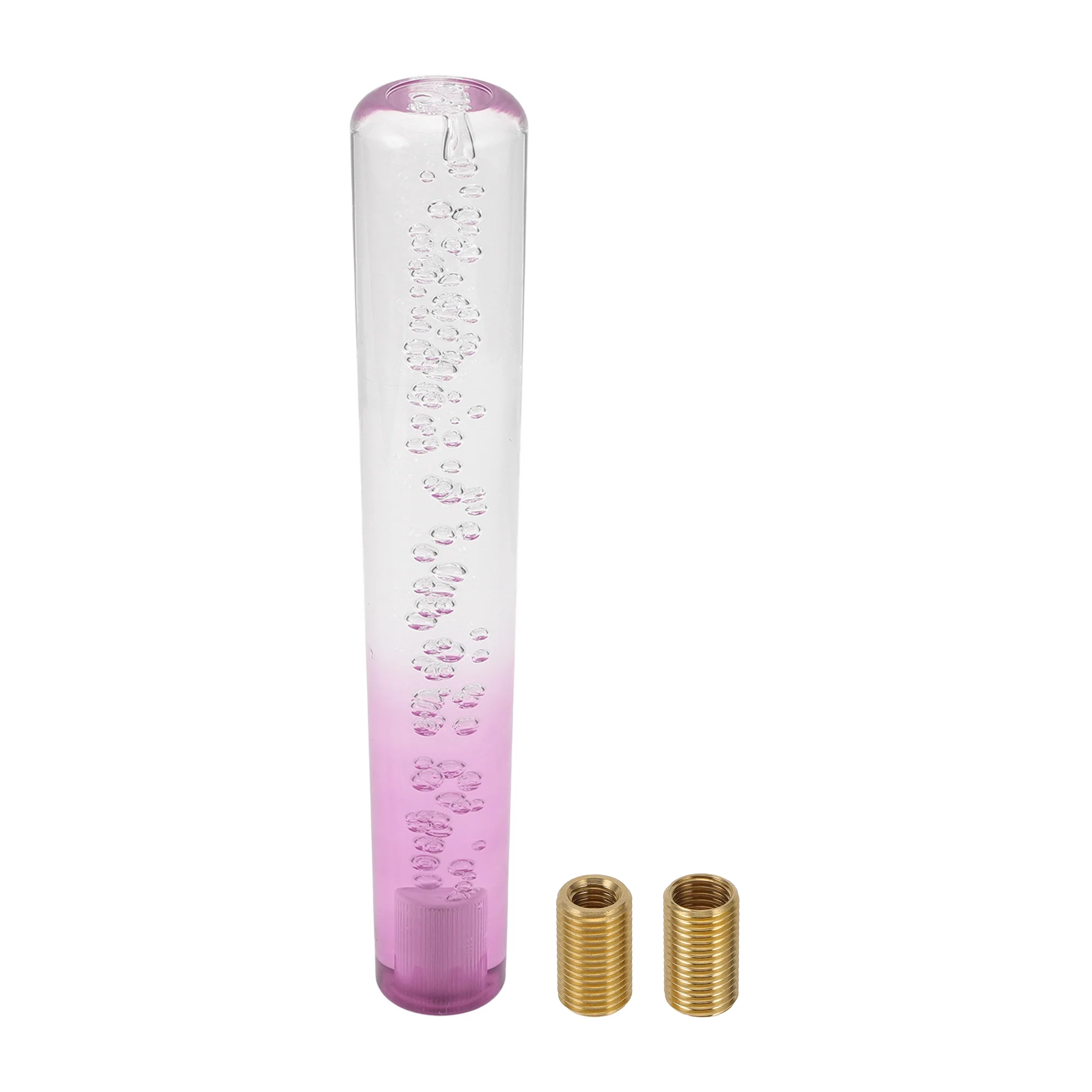 25cm Round Crystal Automatic Manual Shift Knob with 2 Adapter Clear Purple 1 Set