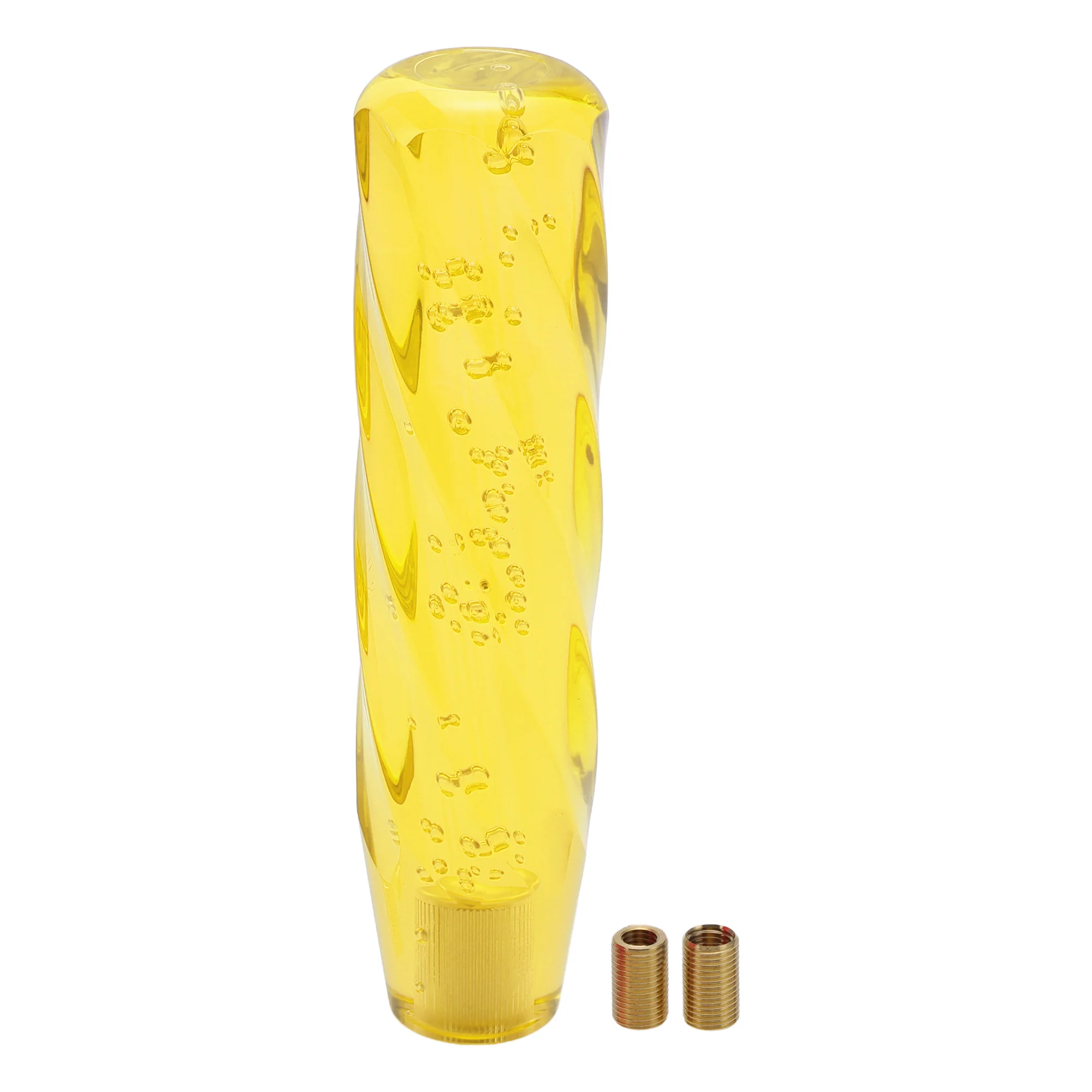 20cm Automatic and Manual Universal Shift Knob w/ 2 Adapter Acrylic Yellow 1 Set