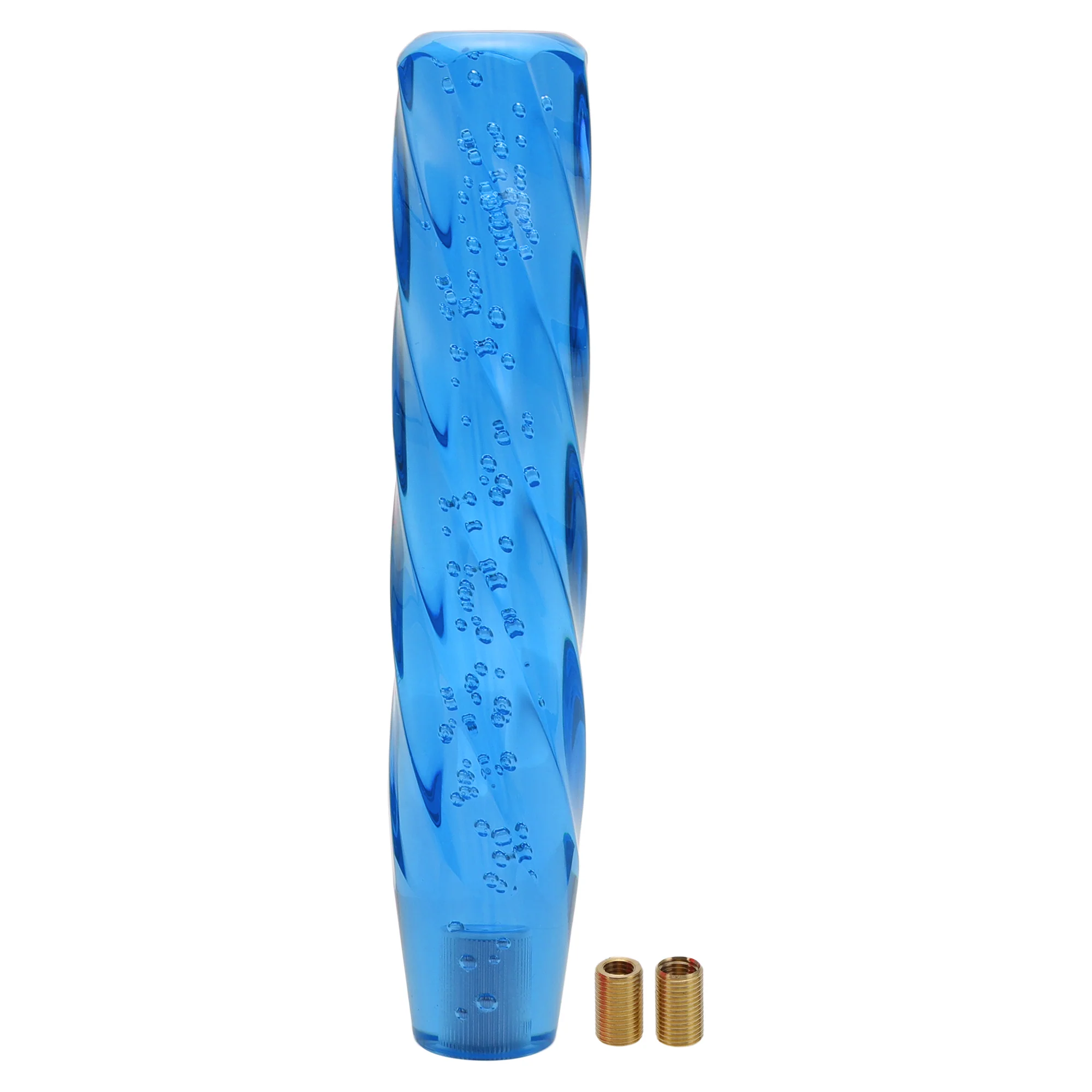 25cm Automatic and Manual Universal Shift Knob w/ 2 Adapter Acrylic Blue 1 Set