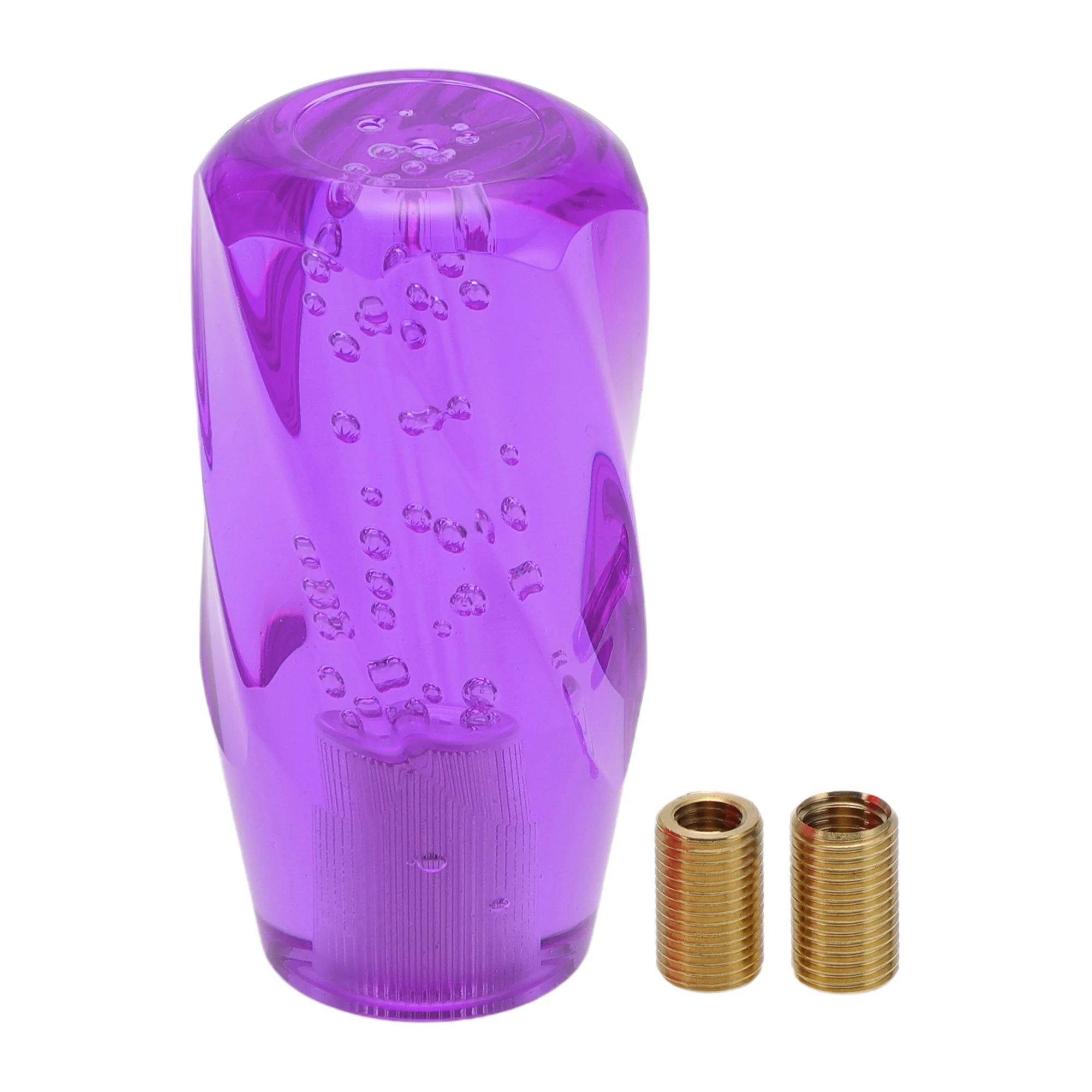 10cm Automatic and Manual Universal Shift Knob w/ 2 Adapter Acrylic Purple 1 Set