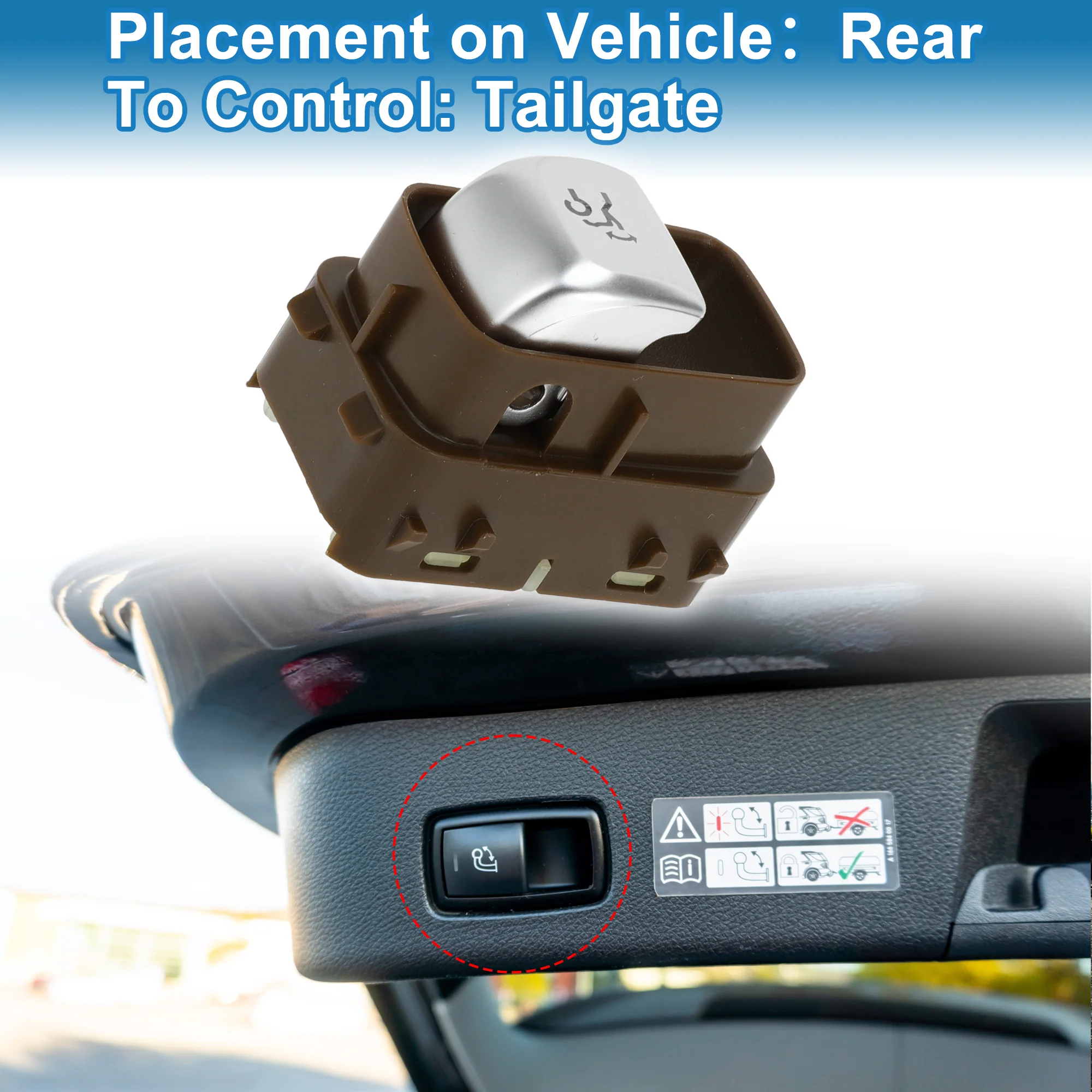 Trunk Release Switch No.2059051713 Rear Door Hatch Liftgate Latch Button Switch for Mercedes-Benz C180 C200 C300 GLC300 Plastic Brown - Image 4