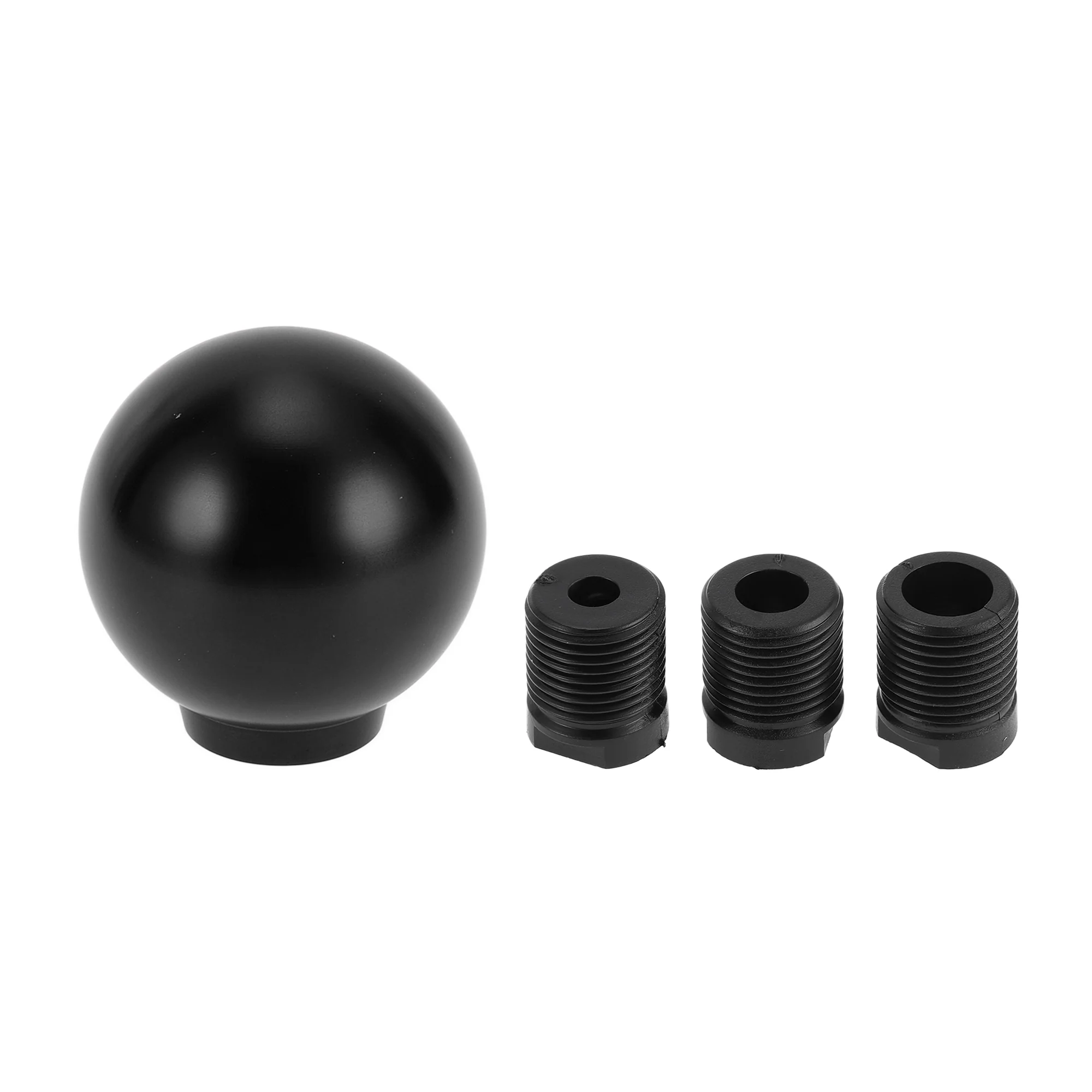 Round Ball Shift Knob Universal Gear Shifter Knob Aluminum Alloy Stick Shifter Lever Knob for Automatic and Manual Vehicle with 3 Adapter Black 1 Set
