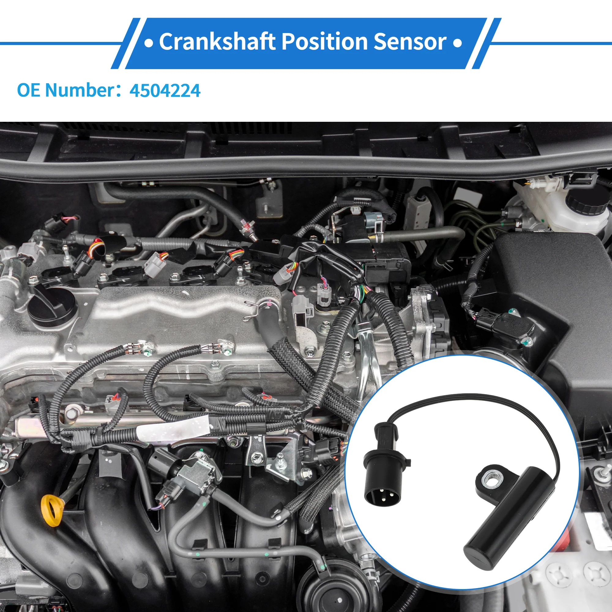 1 Pc Crankshaft Position Sensor for Dodge Caravan 3.3L 1991-1993 Sturdy Metal Plastic Black Engine Crank CKP Sensor - Image 3