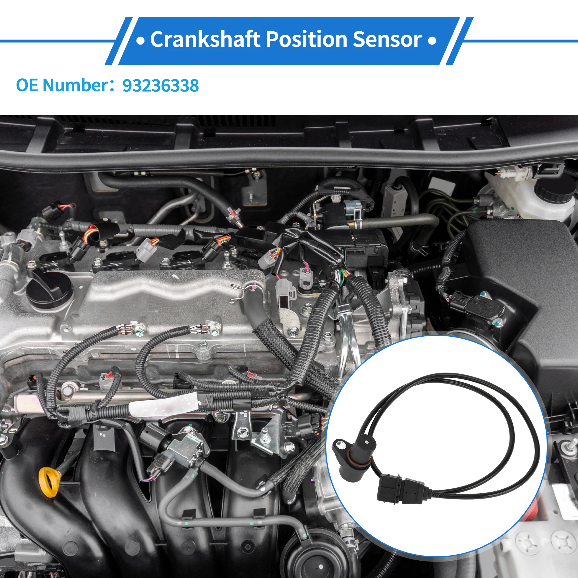 1 Pc Crankshaft Position Sensor for Saab 9-5 Sturdy Metal Plastic Black Engine Crank CKP Sensor - Image 3
