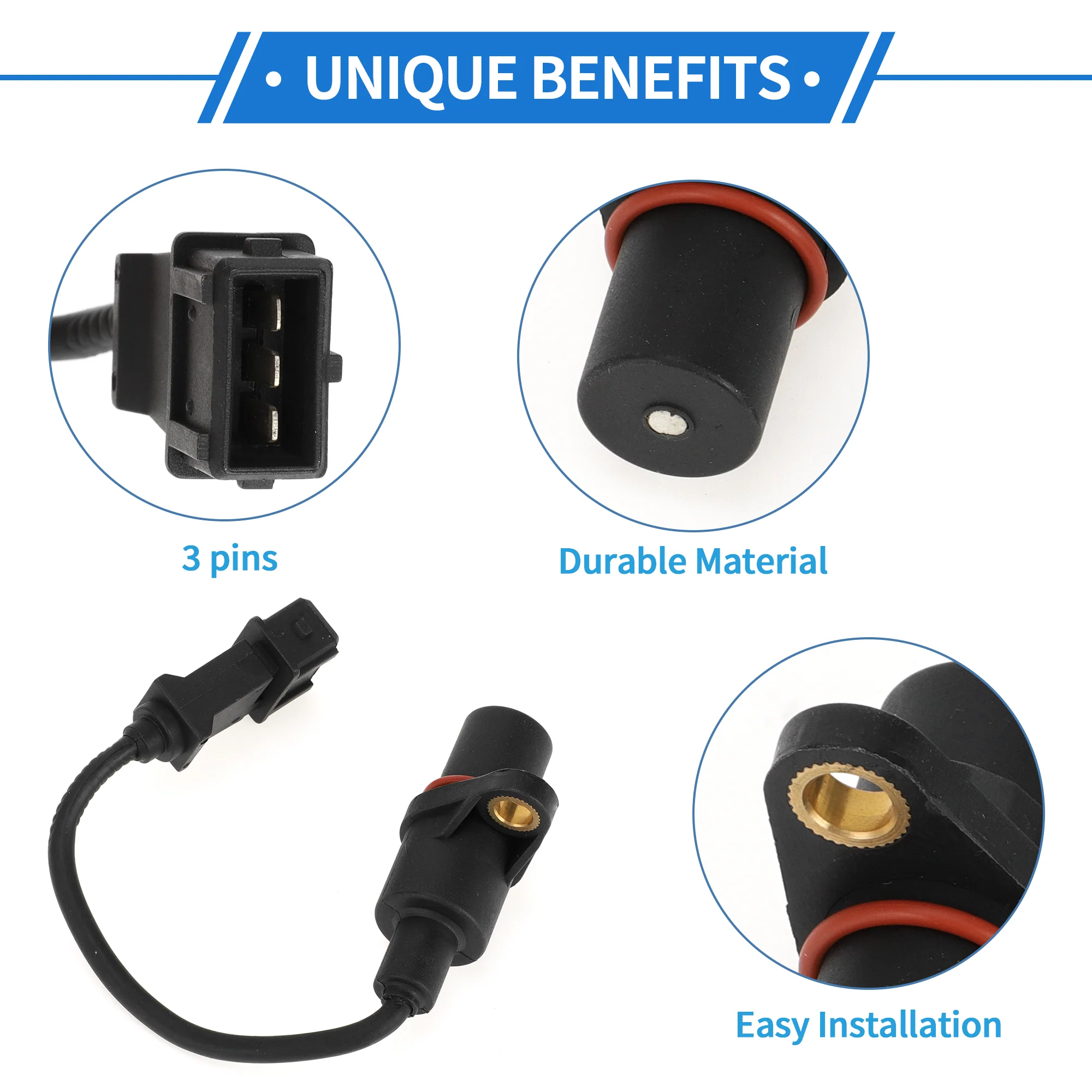 1 Pc Crankshaft Position Sensor for Hyundai Accent Base, GT, L 1.5 1995-1997 Sturdy Metal Plastic Black Engine Crank CKP Sensor - Image 4