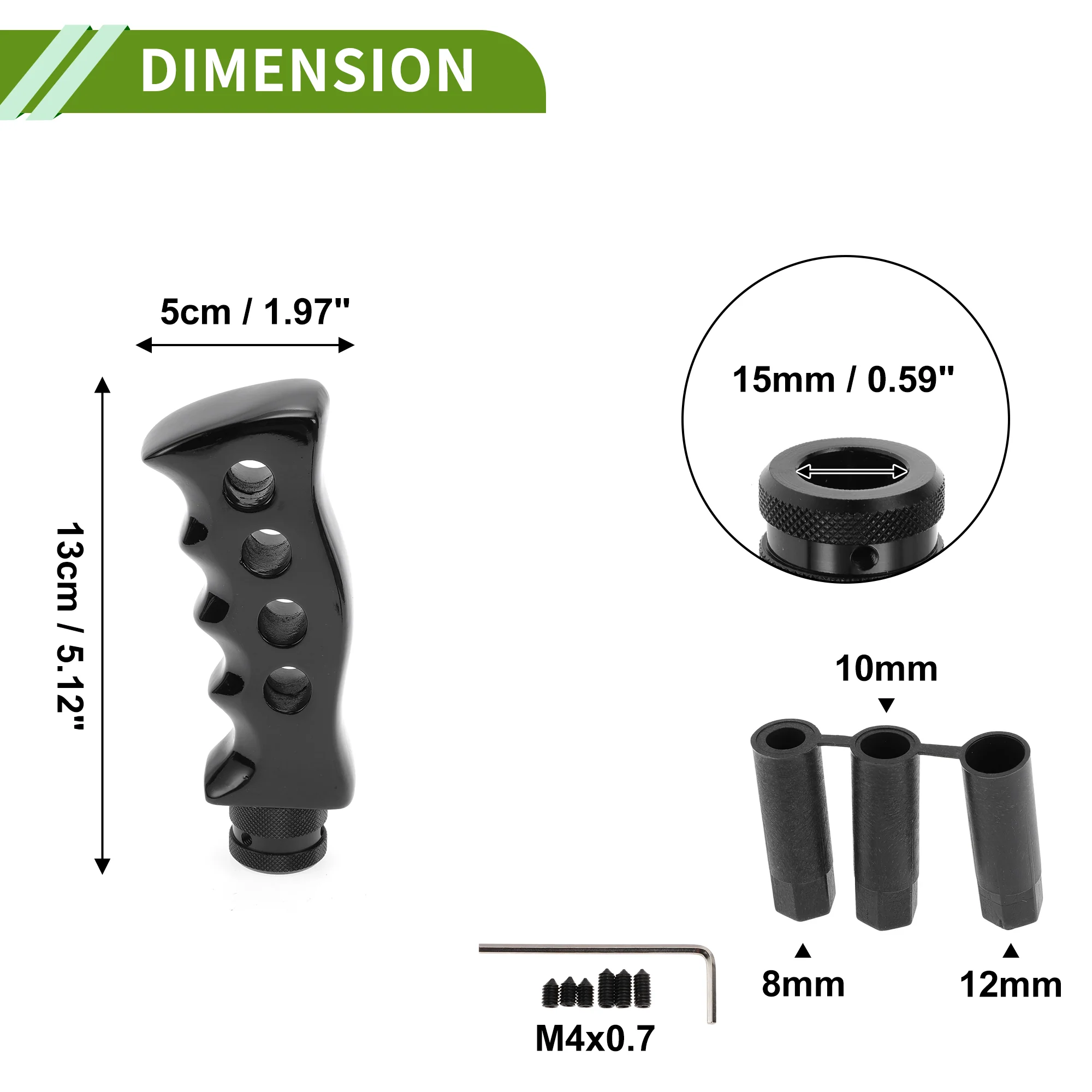 13cm Shift Knob Universal Gear Shifter Knob Resin Stick Shifter Lever Knob for Automatic and Manual Vehicle with 3 Adapter Black 1 Set - Image 5