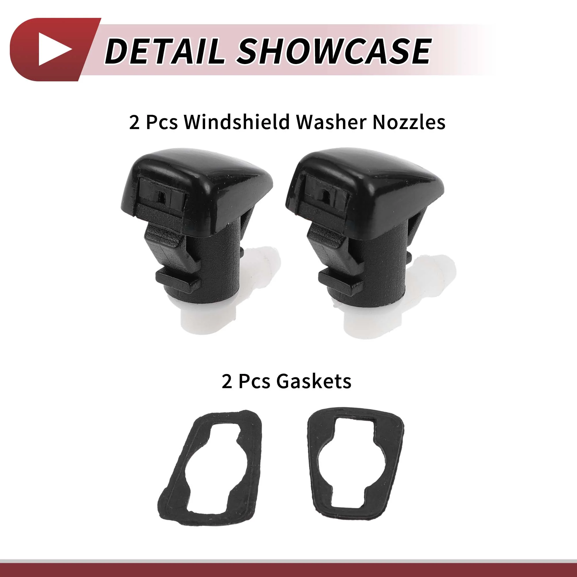 2pcs Windshield Washer Nozzle for Cadillac SRX for Cadillac SRX Front Windshield Spray Nozzles Wiper Spray Washer Jet No.25823361 Black Plastic - Image 7