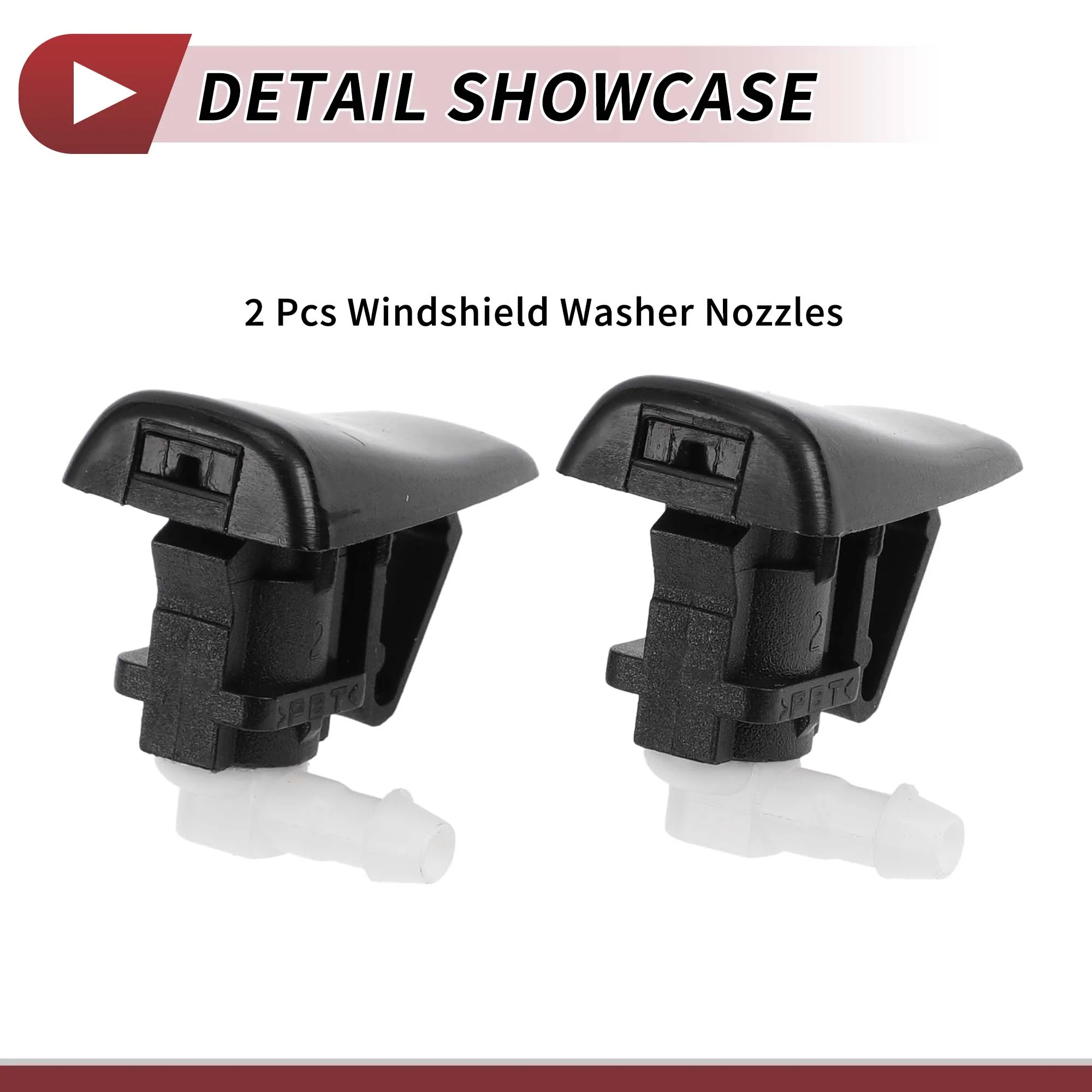 2pcs Windshield Washer Nozzle for Cadillac STS 2005-2010 Front Windshield Spray Nozzles Wiper Spray Washer Jet No.15778749 Black - Image 7
