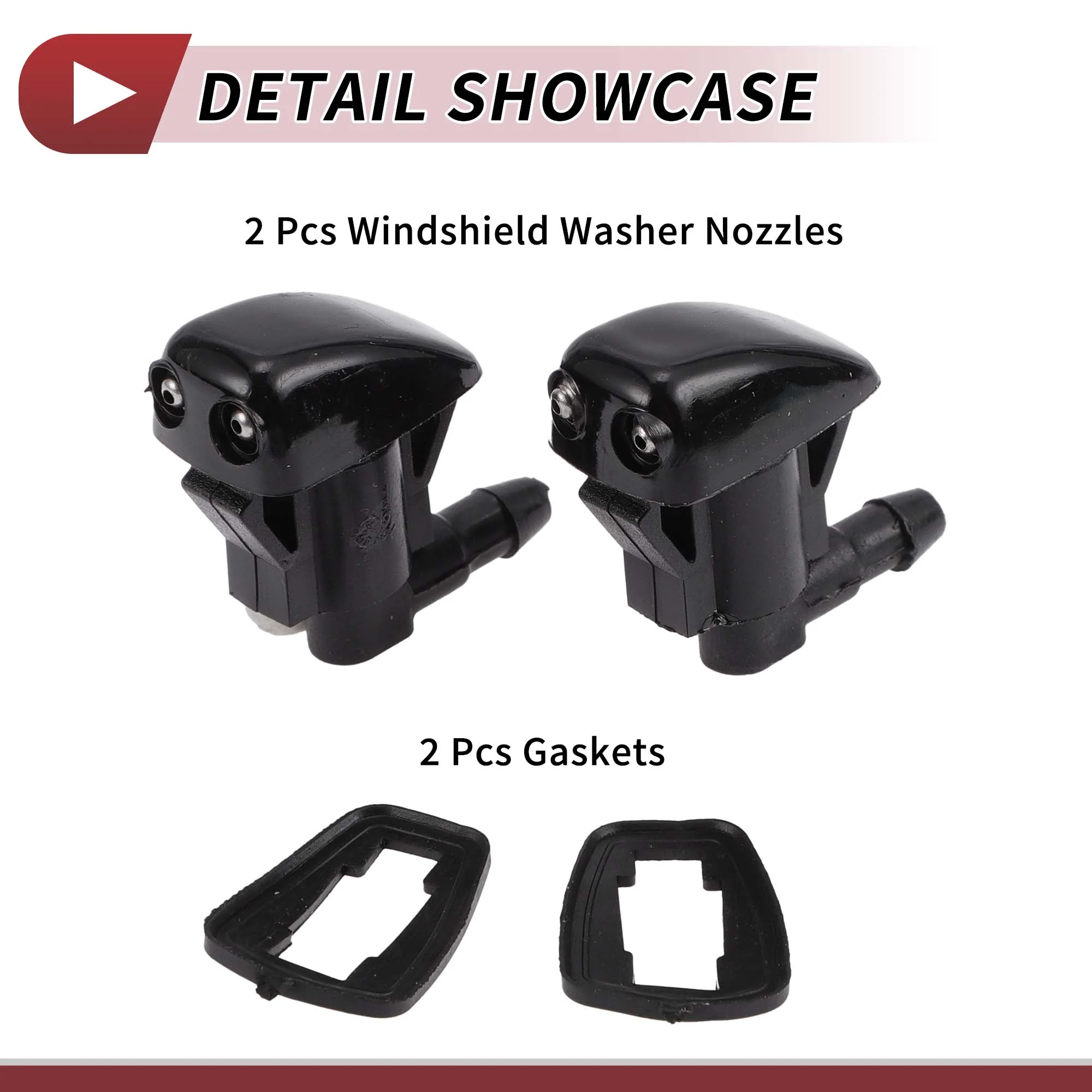 2pcs Windshield Washer Nozzle for Toyota Corolla 2005-2008 Front Windshield Spray Nozzles Wiper Spray Washer Jet No.8538112280 Black Plastic - Image 7