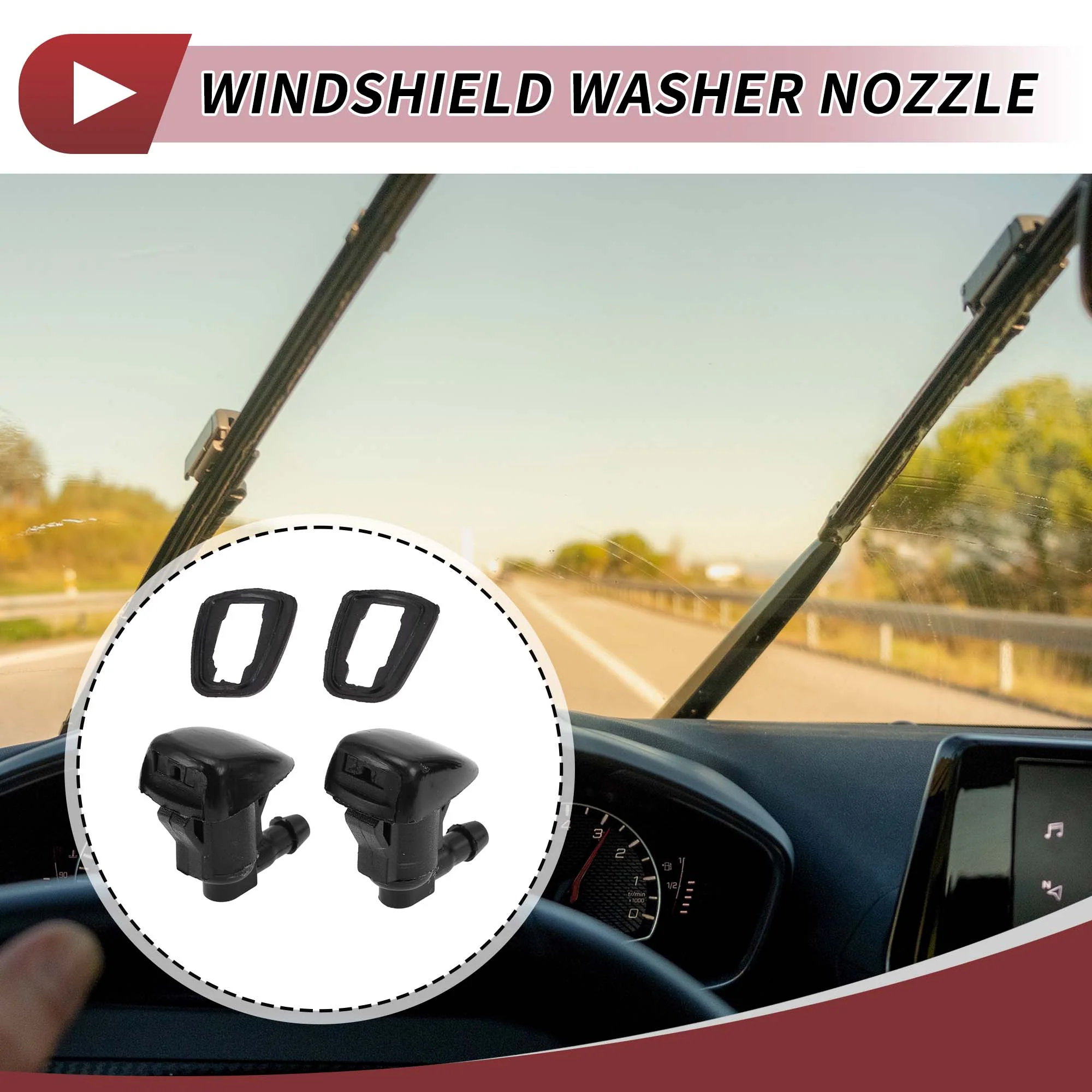 2pcs Windshield Washer Nozzle for Toyota Camry 2002-2006 Front Windshield Spray Nozzles Wiper Spray Washer Jet No.85381AA042 Black Plastic - Image 3