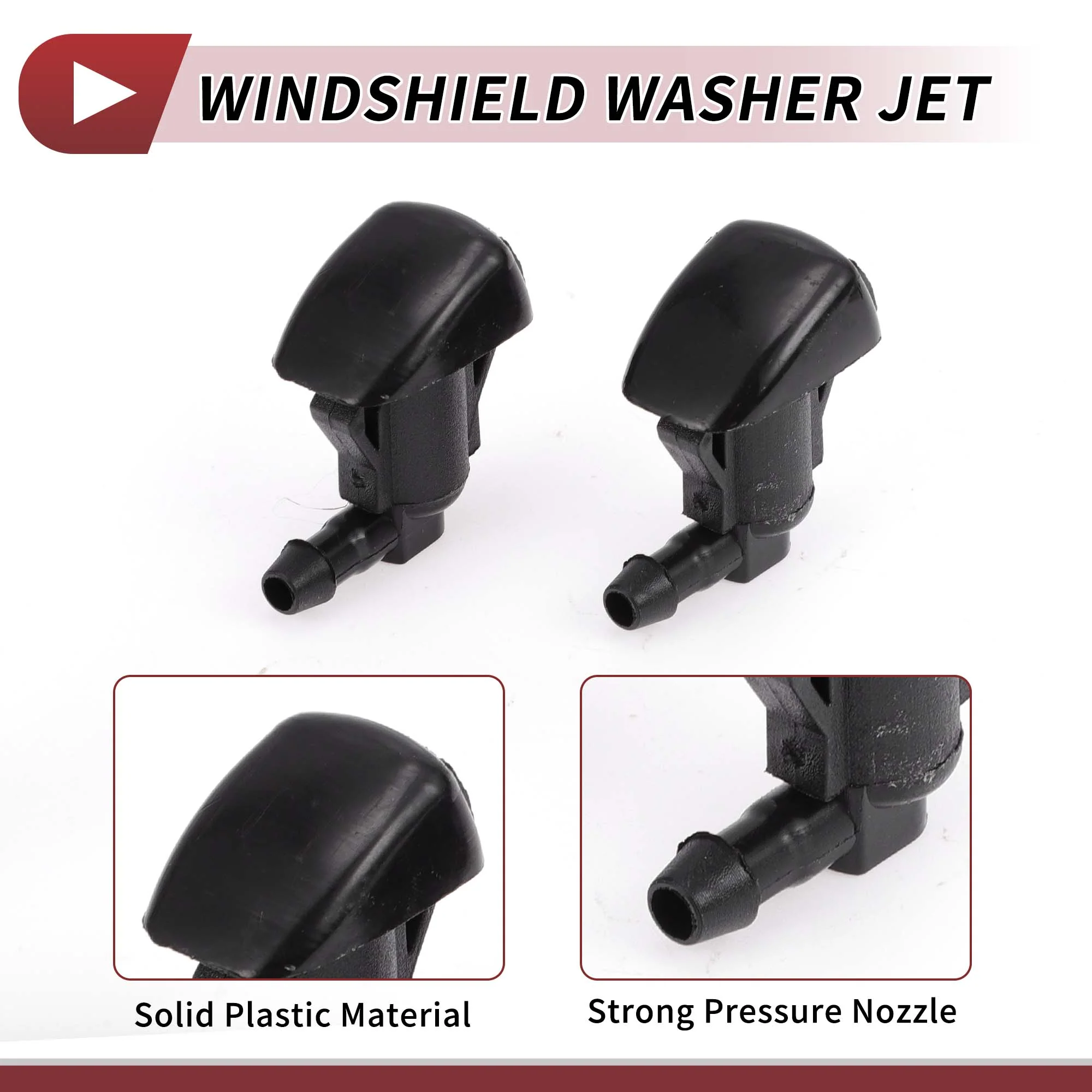 2pcs Windshield Washer Nozzle for Toyota Camry 2002-2006 Front Windshield Spray Nozzles Wiper Spray Washer Jet No.85381AA042 Black Plastic - Image 6